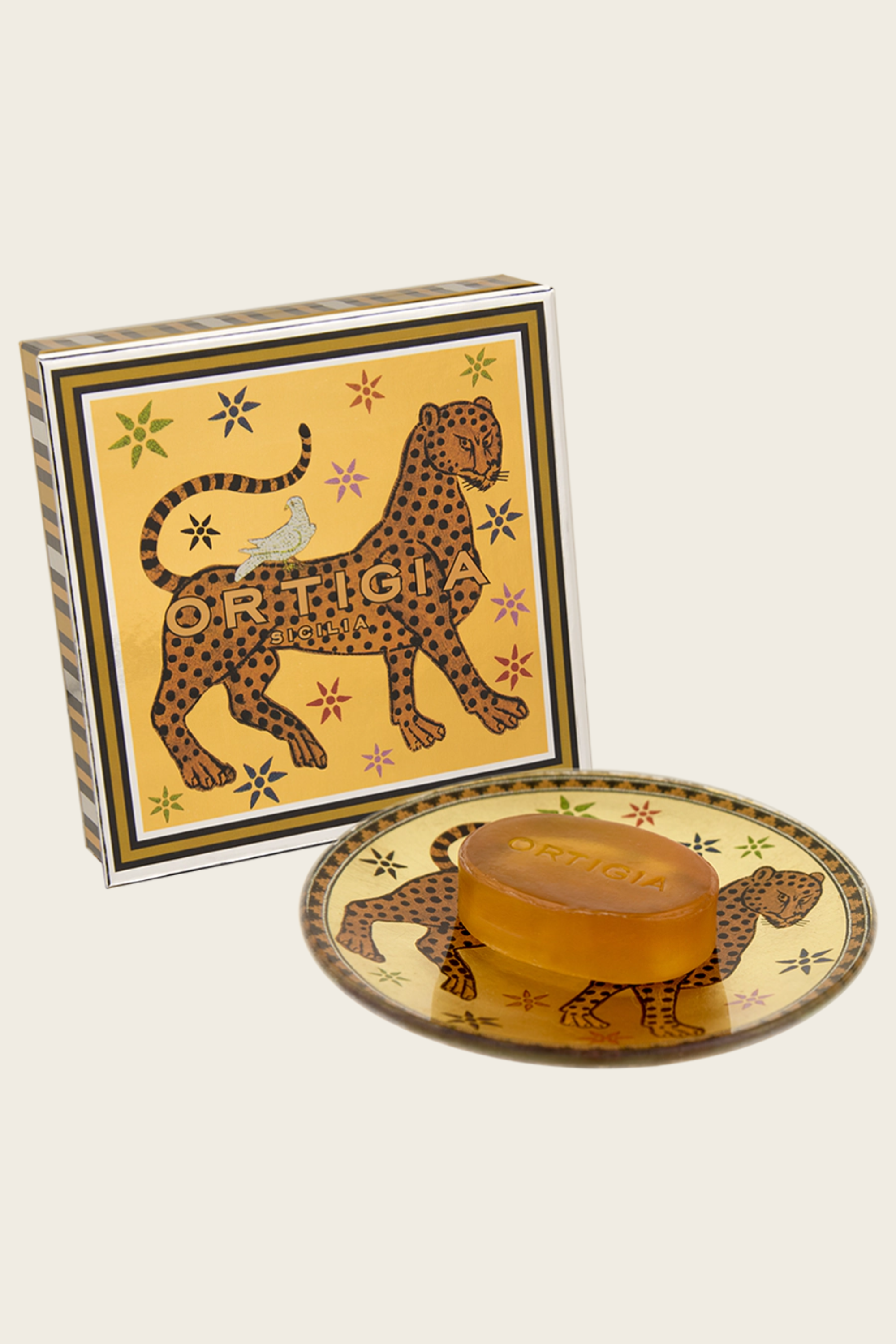 Conjunto Ambra de Prato de Vidro e Sabonete – Ortigia Sicilia