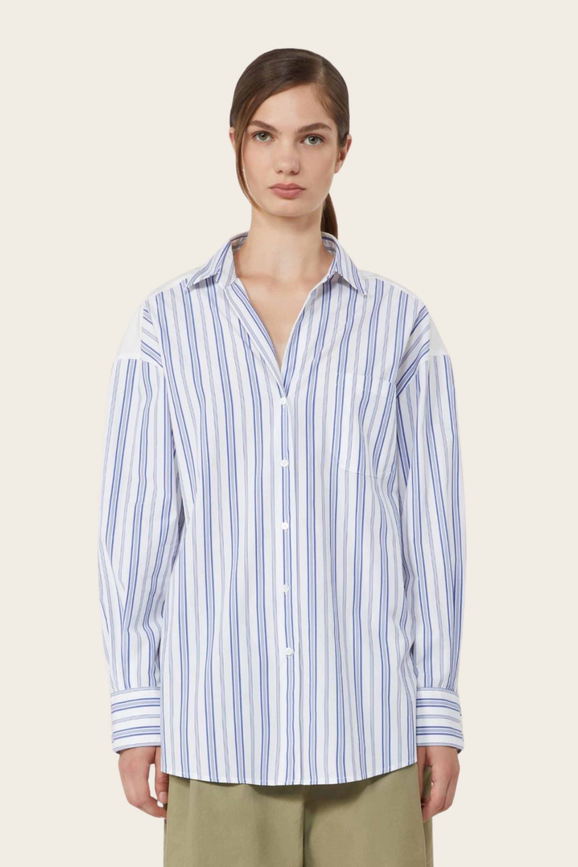 Striped shirt with eyelet lace - MaxMara
