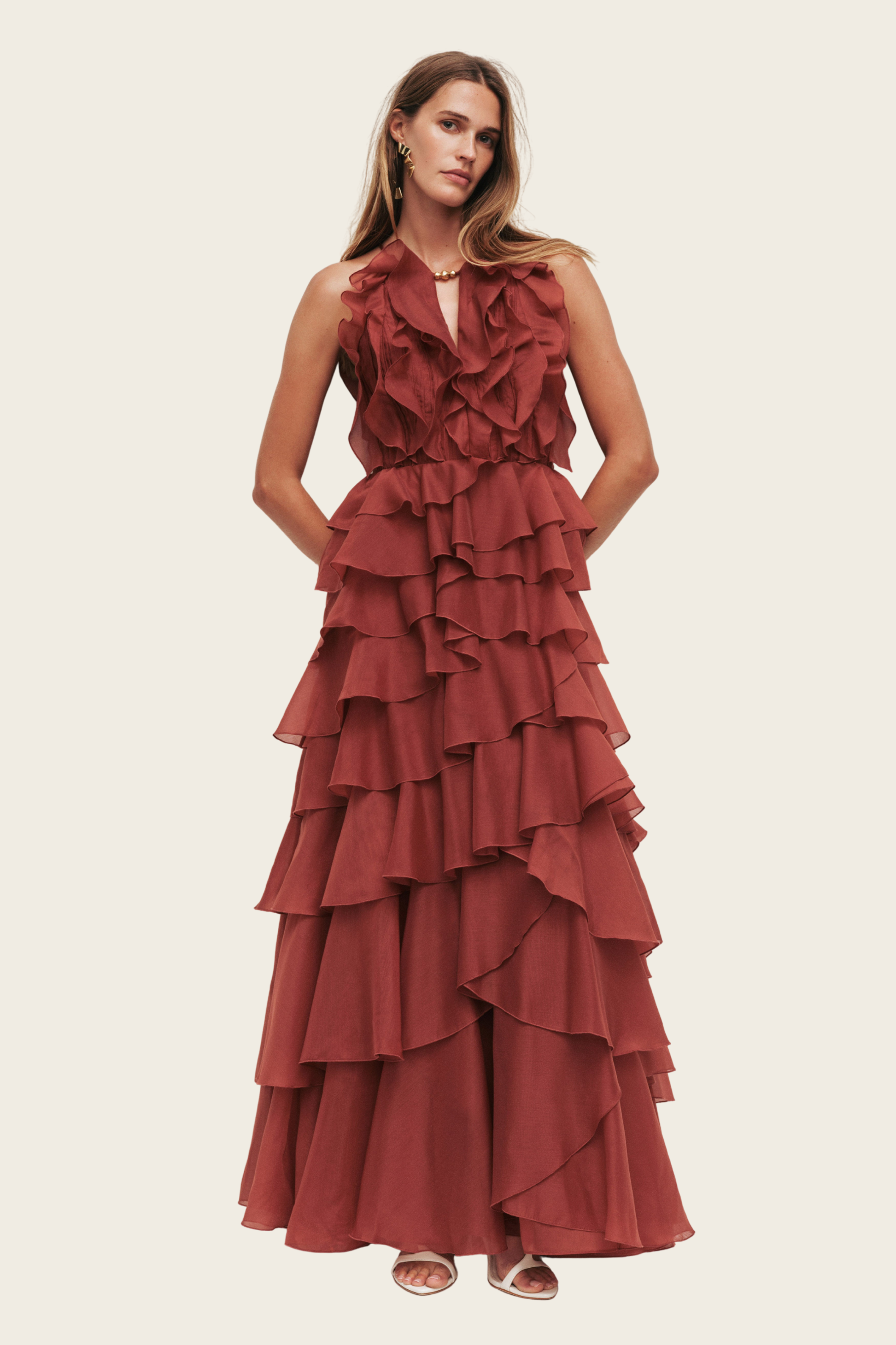 Cleo Gown - Aje, Fabric: 100% Polyester, Women’s gown, Lined style, New Arrivals, SS26, Espace Cannelle