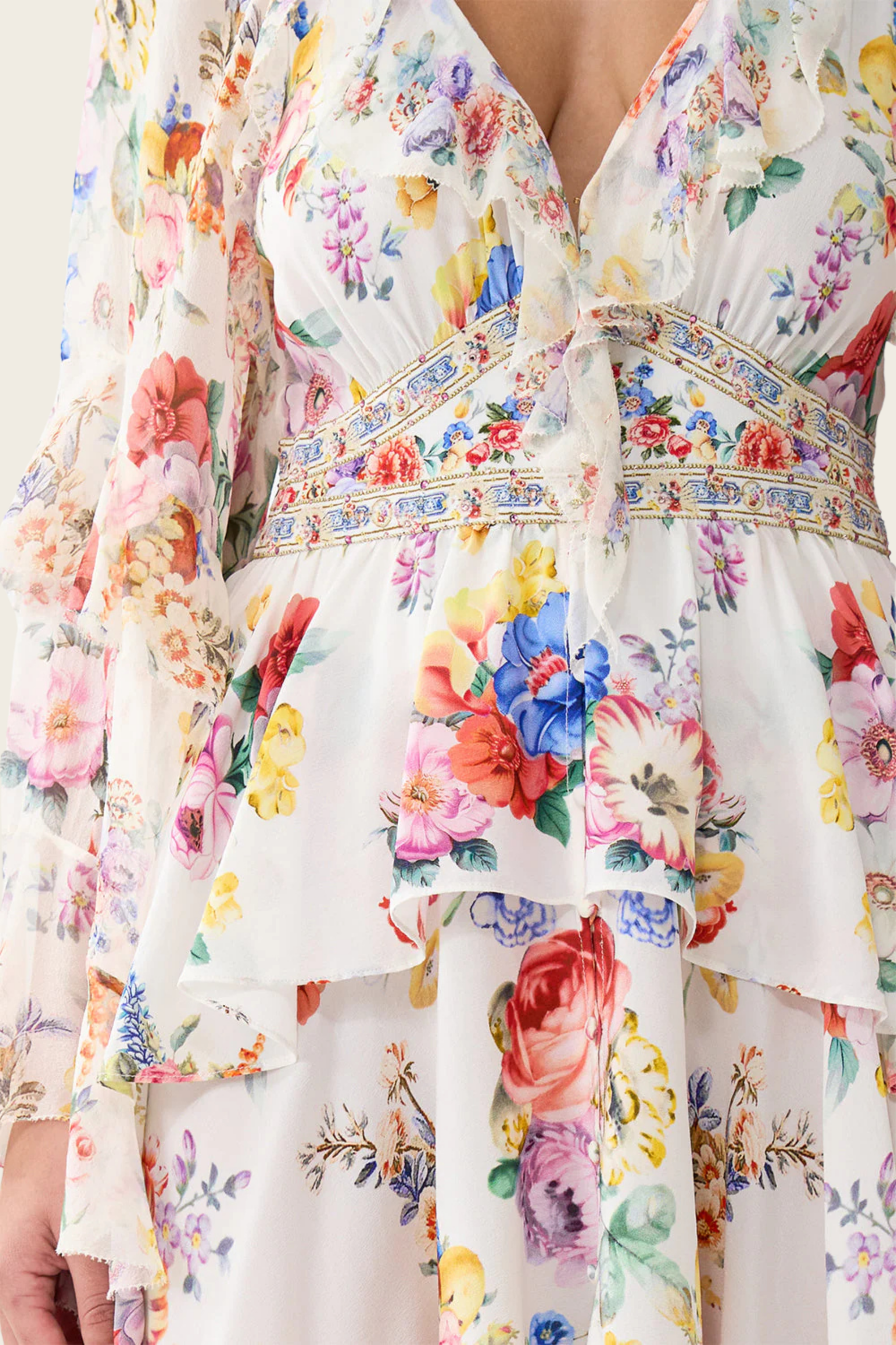 Short Waistband Dress with Ruffle Sleeve - Camilla - ESPACE CANNELLE - SS26 - New Arrivals