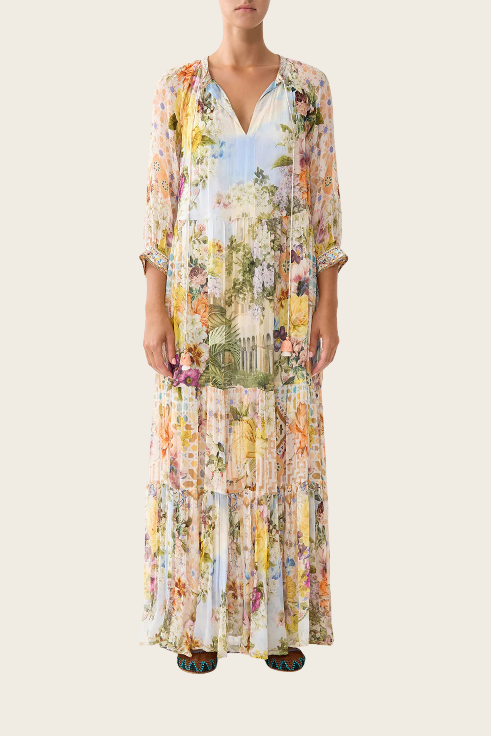 Long Gathered Panel Dress - The Architects of Alcazar - Camilla