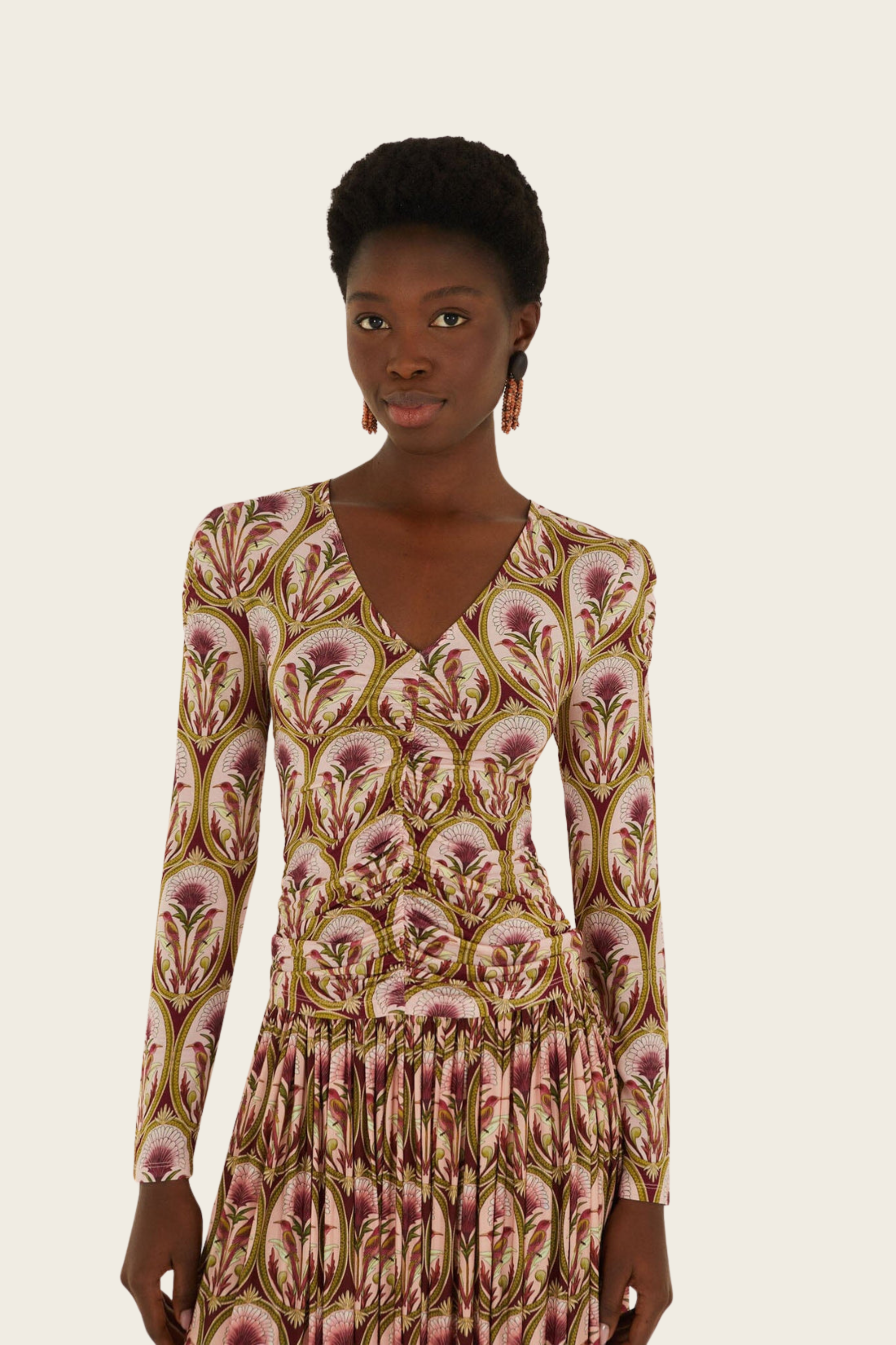 Garden Medal Jersey Long Sleeve Blouse - FARM Rio