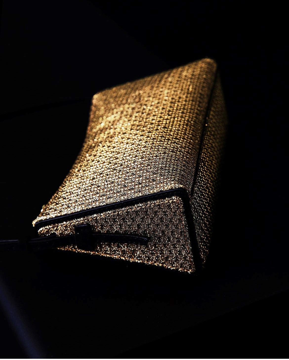 Mini Prism Gold Mesh & Black Suede - Manu Atelier