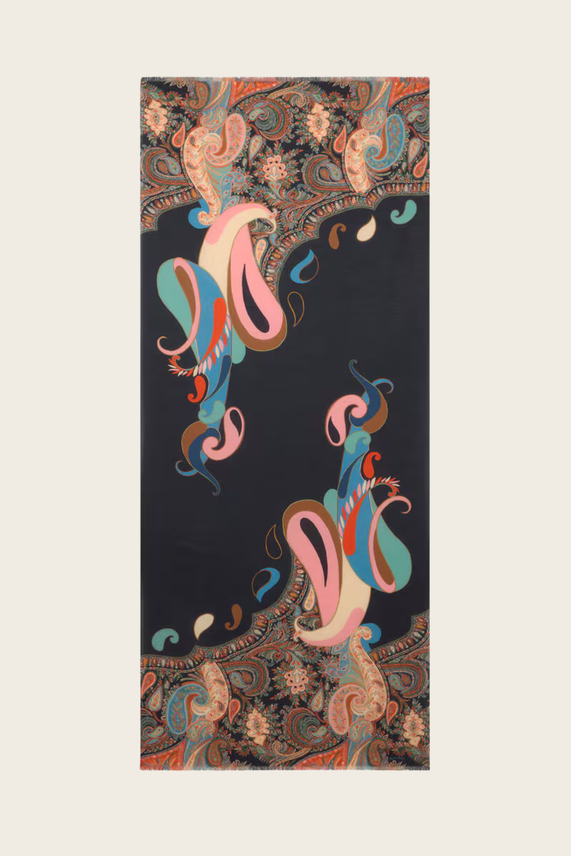 Cotton-Blend Jacquard Scarf with Paisley Motif - Etro