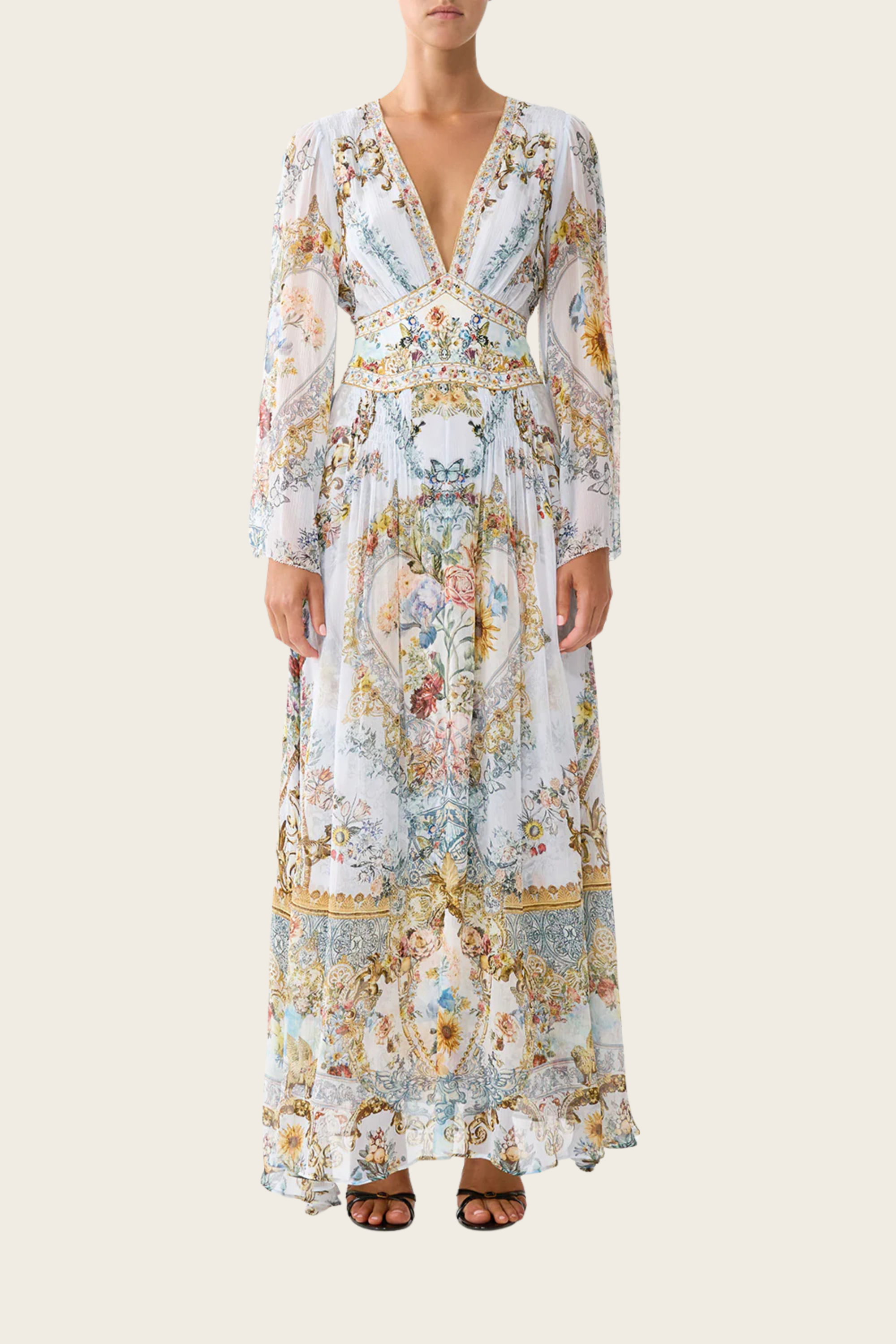 Flared Sleeve Dress - Seville Sweetheart - Camilla