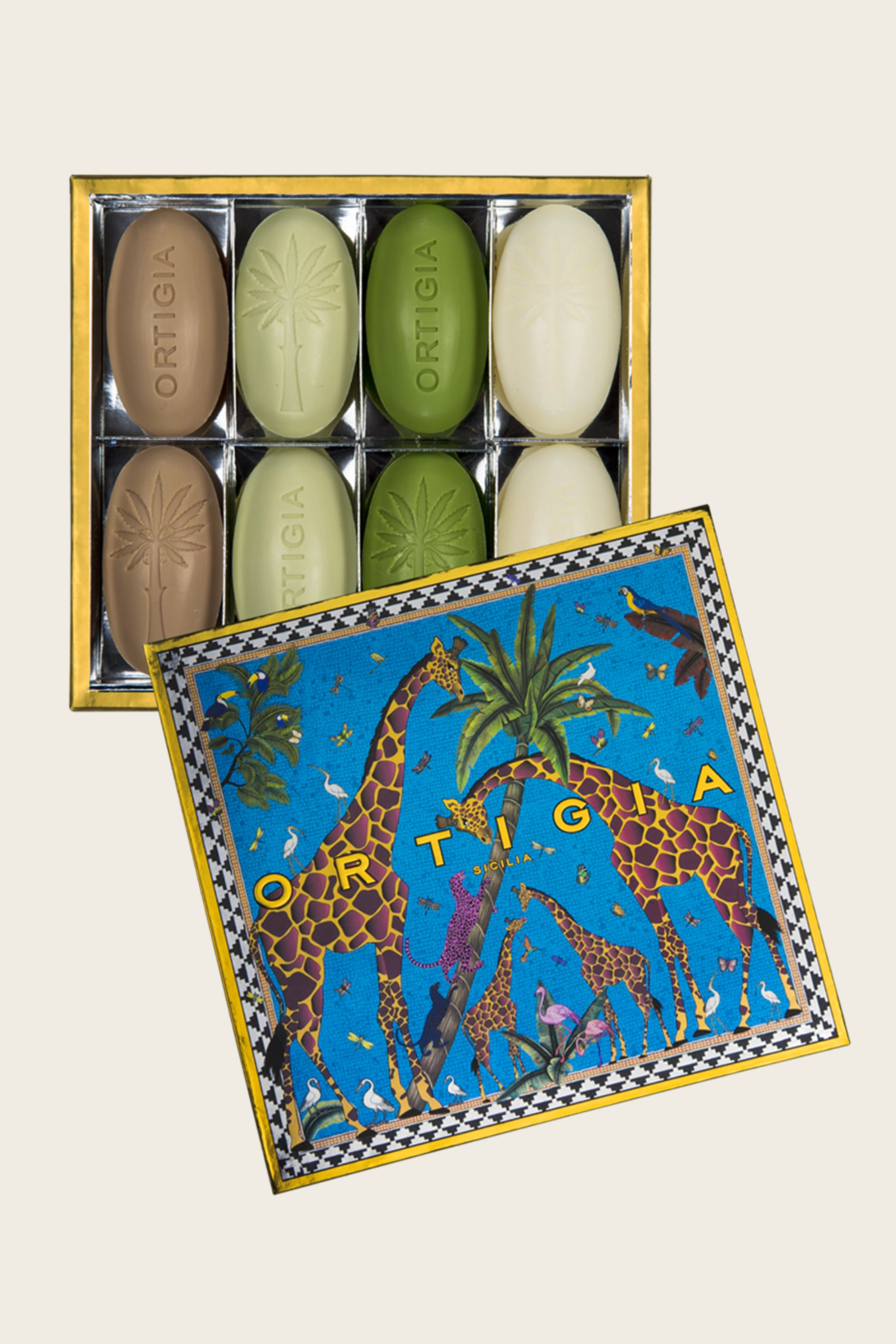 Conjunto de Sabonetes de Azeite Sortidos Giraffe Blue X 8 – Ortigia Sicilia