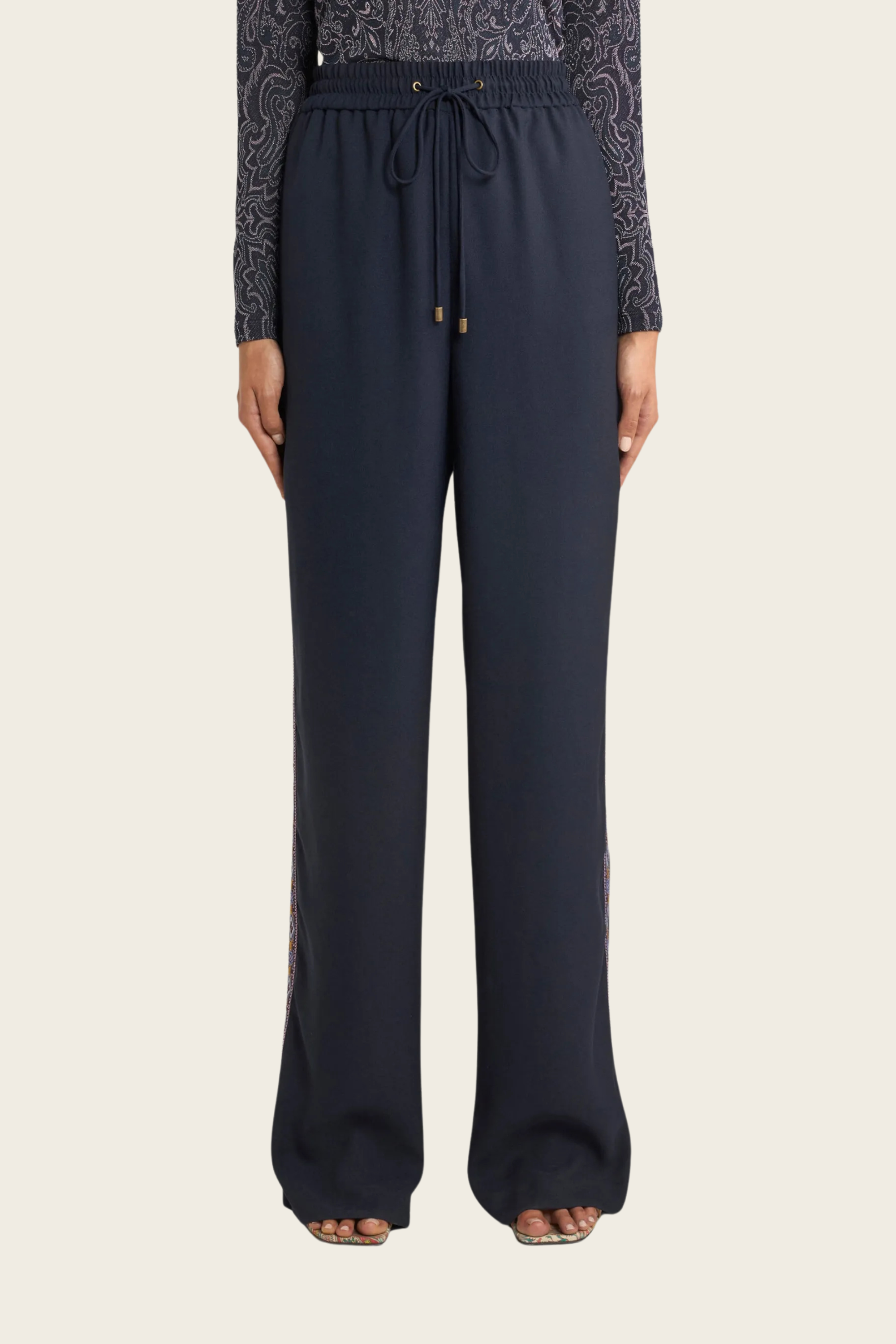 Drawstring Wide-Leg Trousers - Etro