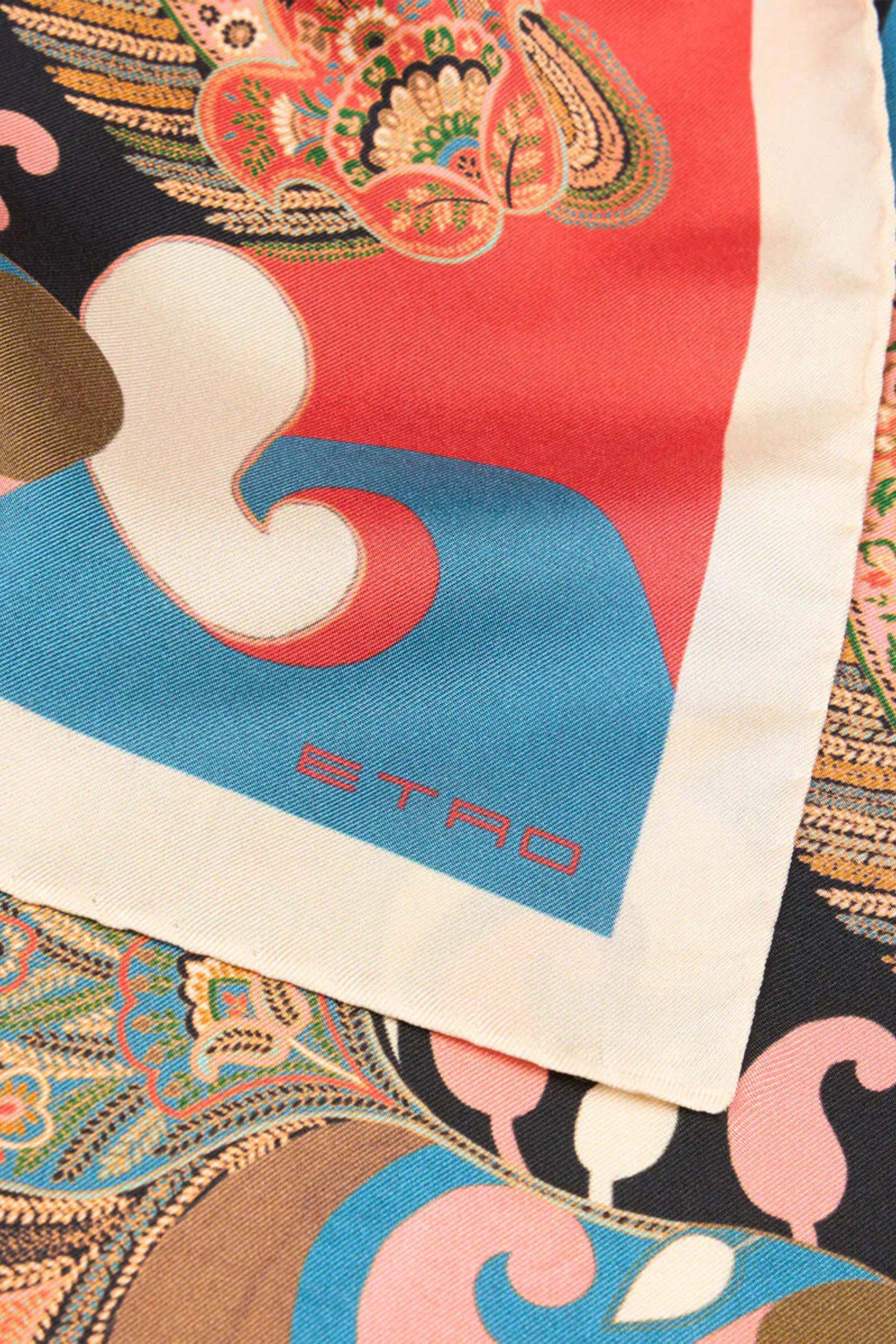 Silk Scarf with Floral Paisley Motif - Etro