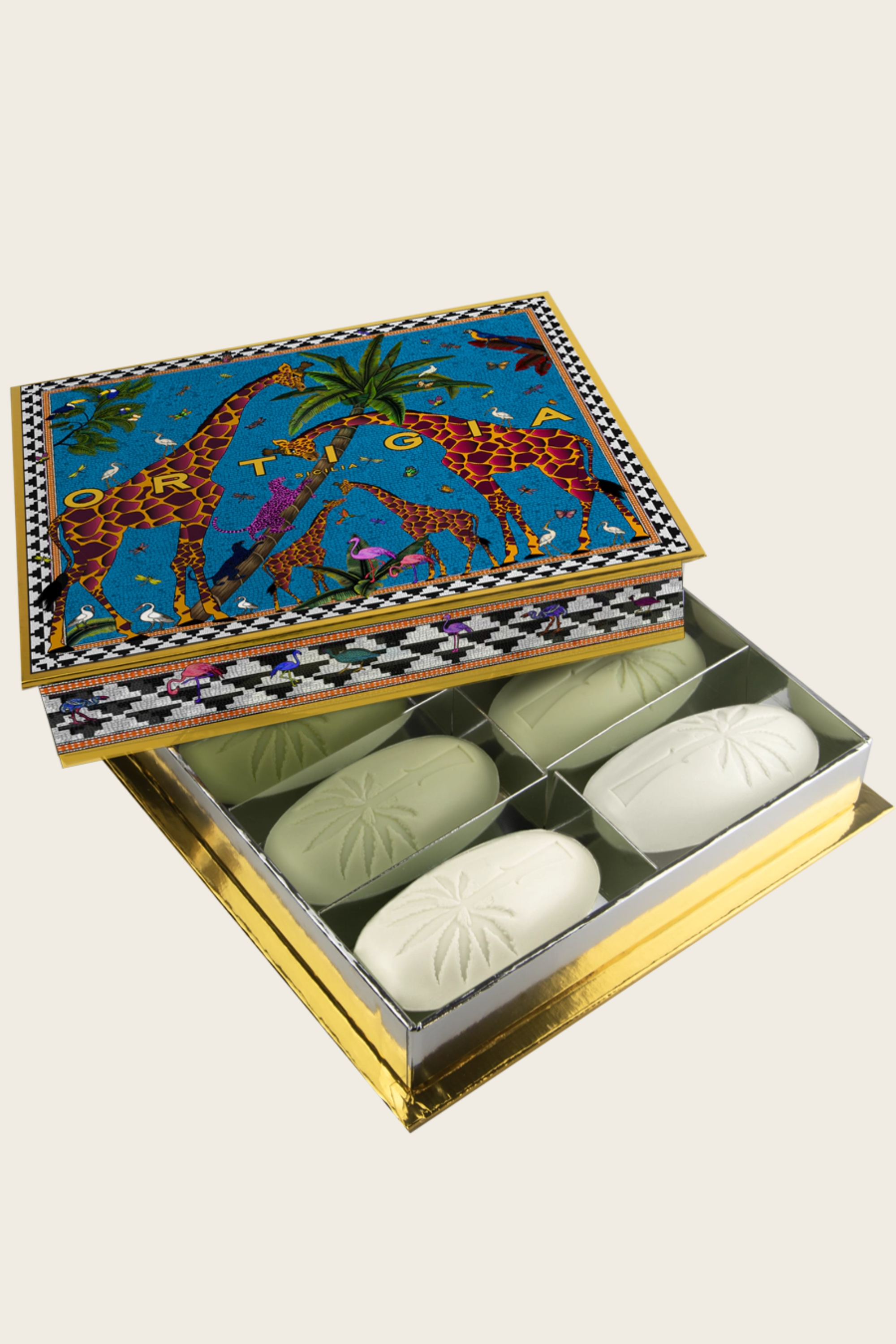 Conjunto de Sabonetes de Azeite Sortidos Giraffe Blue X 8 – Ortigia Sicilia