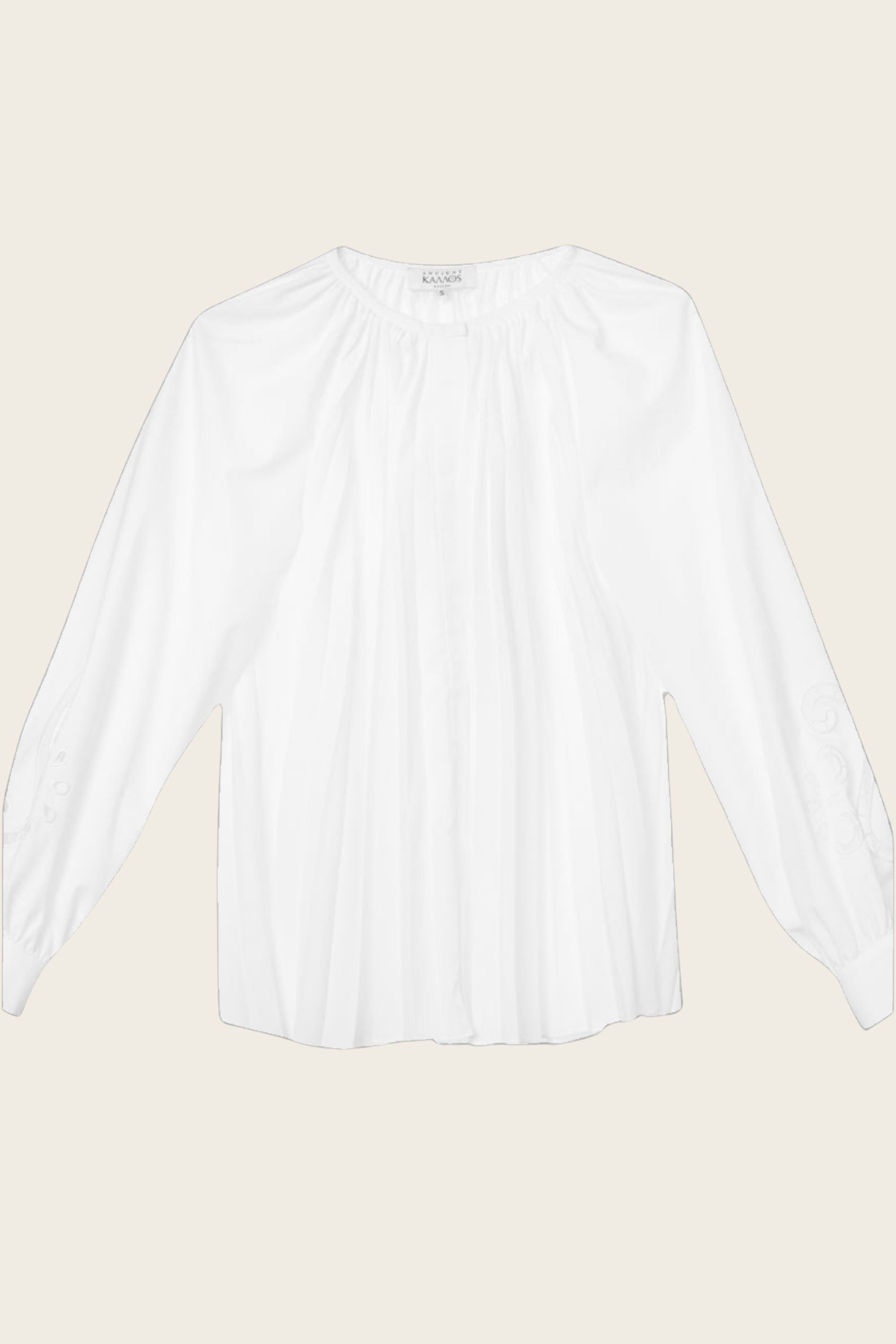 Eugenia Cut-Embroidered Pleated Shirt - Ancient Kallos