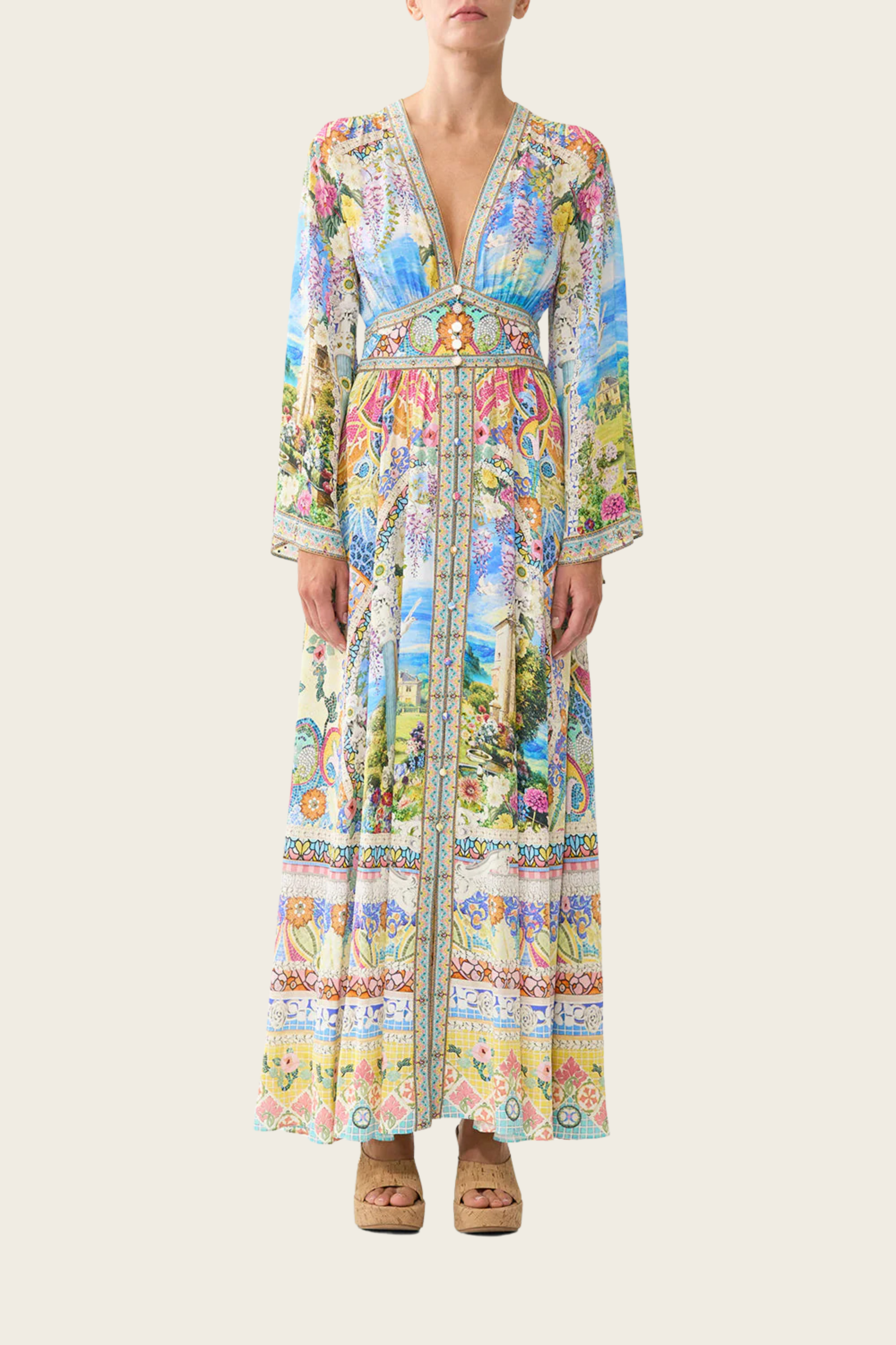 Kimono Sleeve Dress with Shirring Detail - Navas Nouveau - Camilla