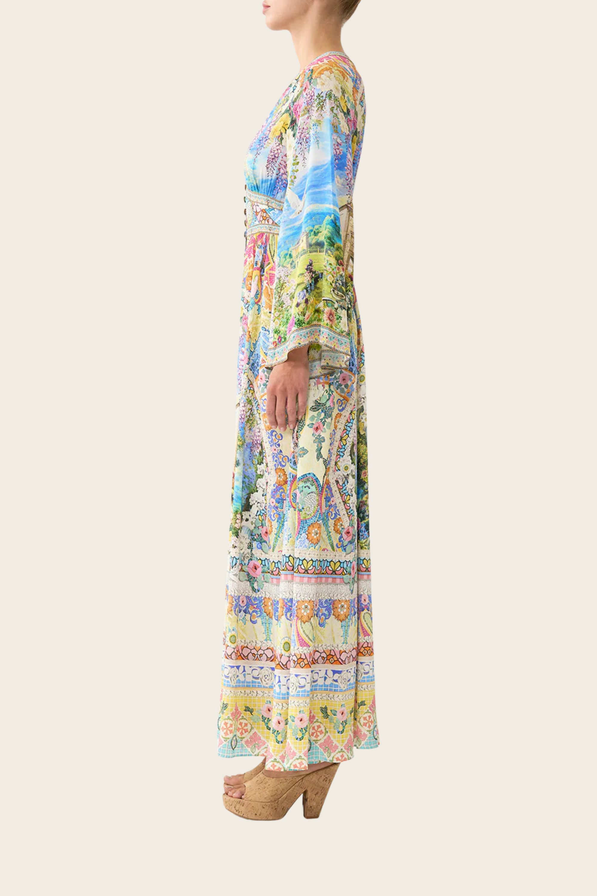 Kimono Sleeve Dress with Shirring Detail - Navas Nouveau - Camilla