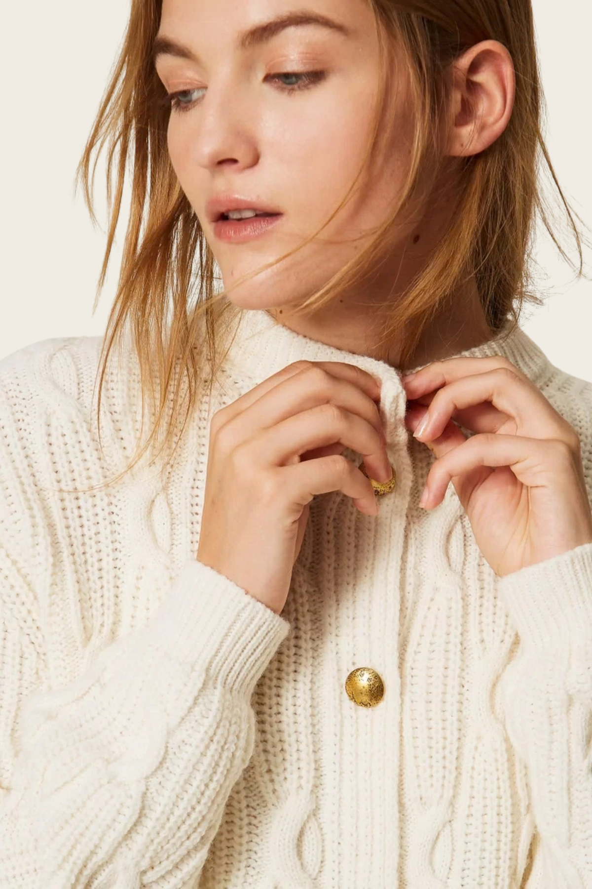 Cropped Wool Cardigan - Twinset