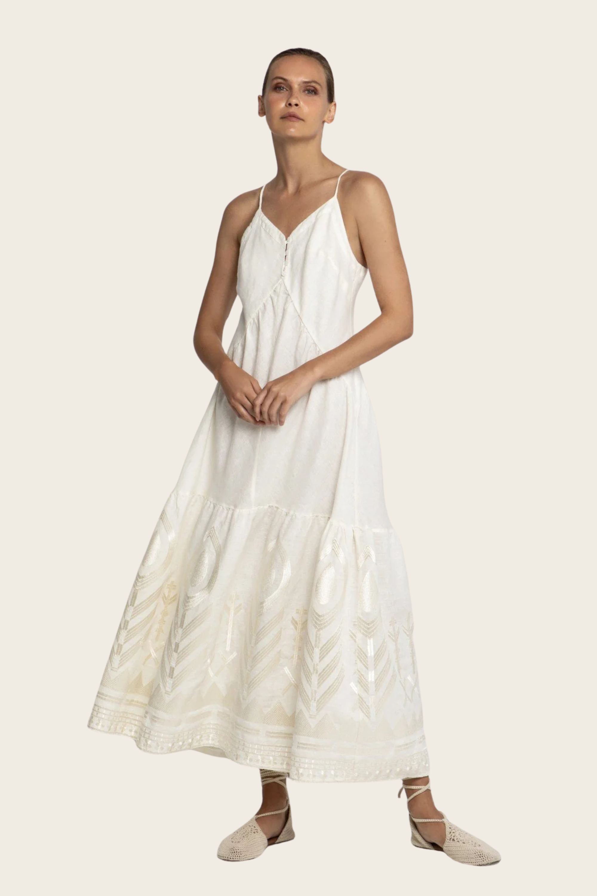 Selene Maxi Dress - Greek Archaic Kori - ESPACE CANNELLE - New Arrivals