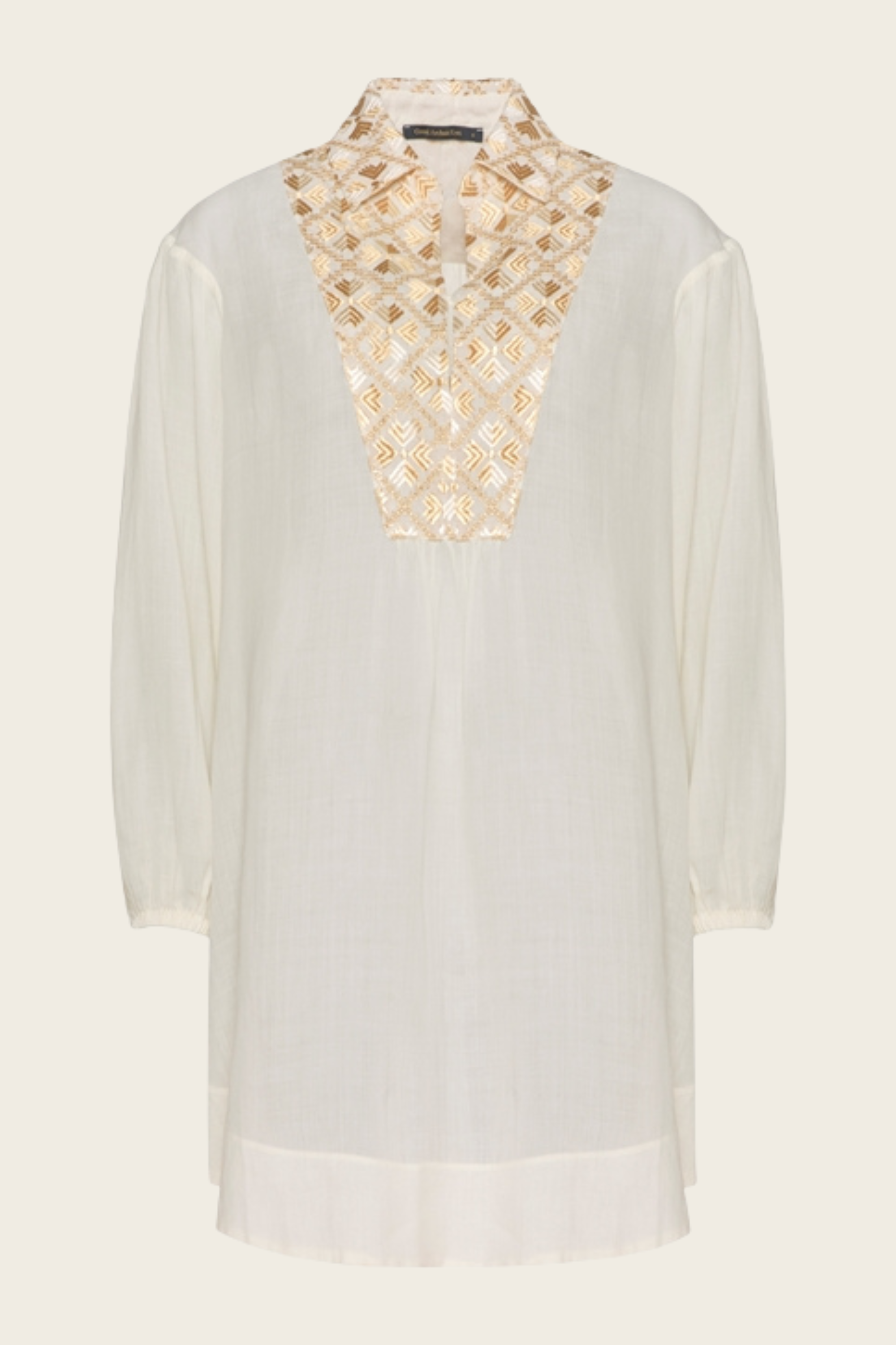 Embroidered Flakes Tunic - Greek Archaic Kori - ESPACE CANNELLE