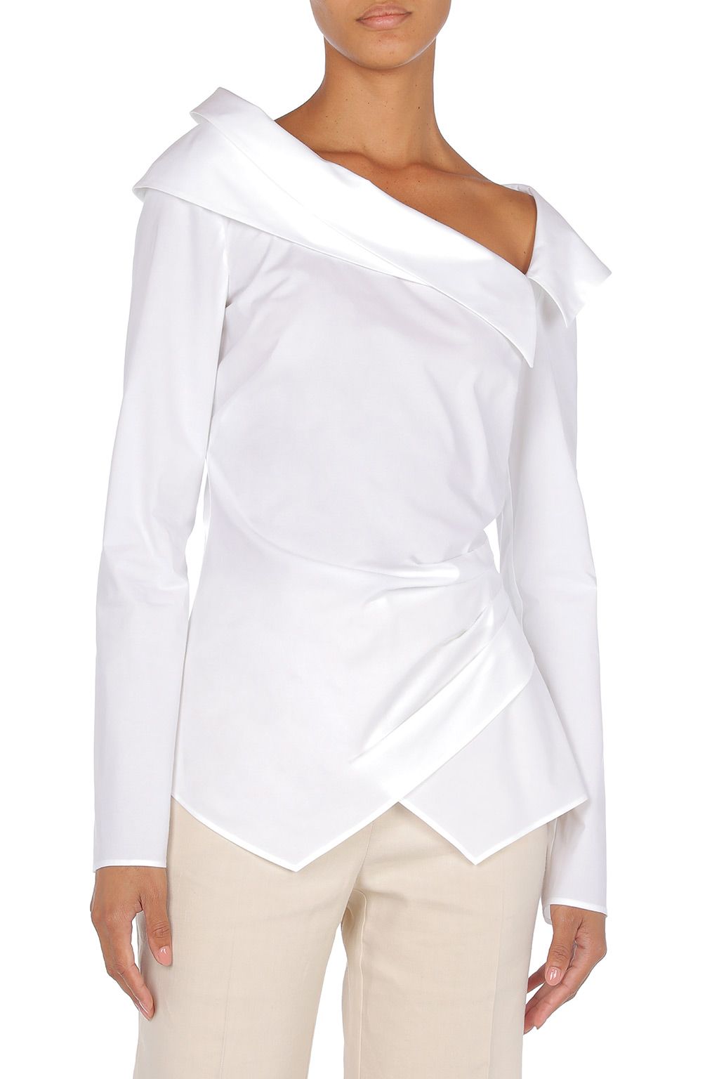 Pleat-detail poplin blouse - Alberta Ferretti