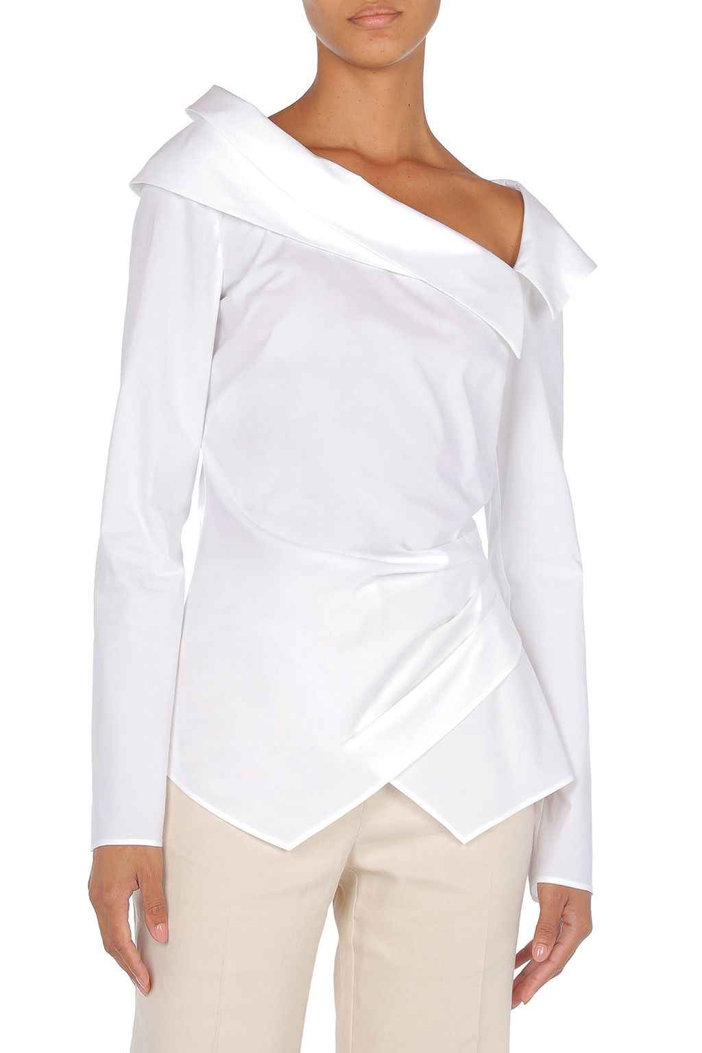 Pleat-detail poplin blouse - Alberta Ferretti
