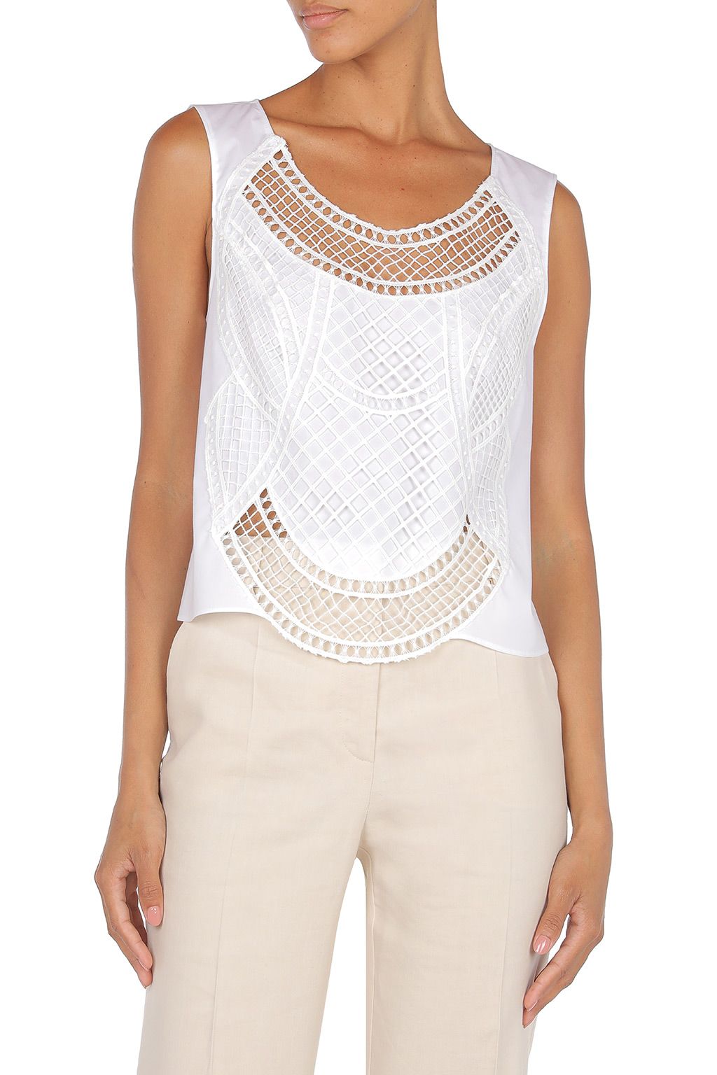 Macramé cotton top - Alberta Ferretti