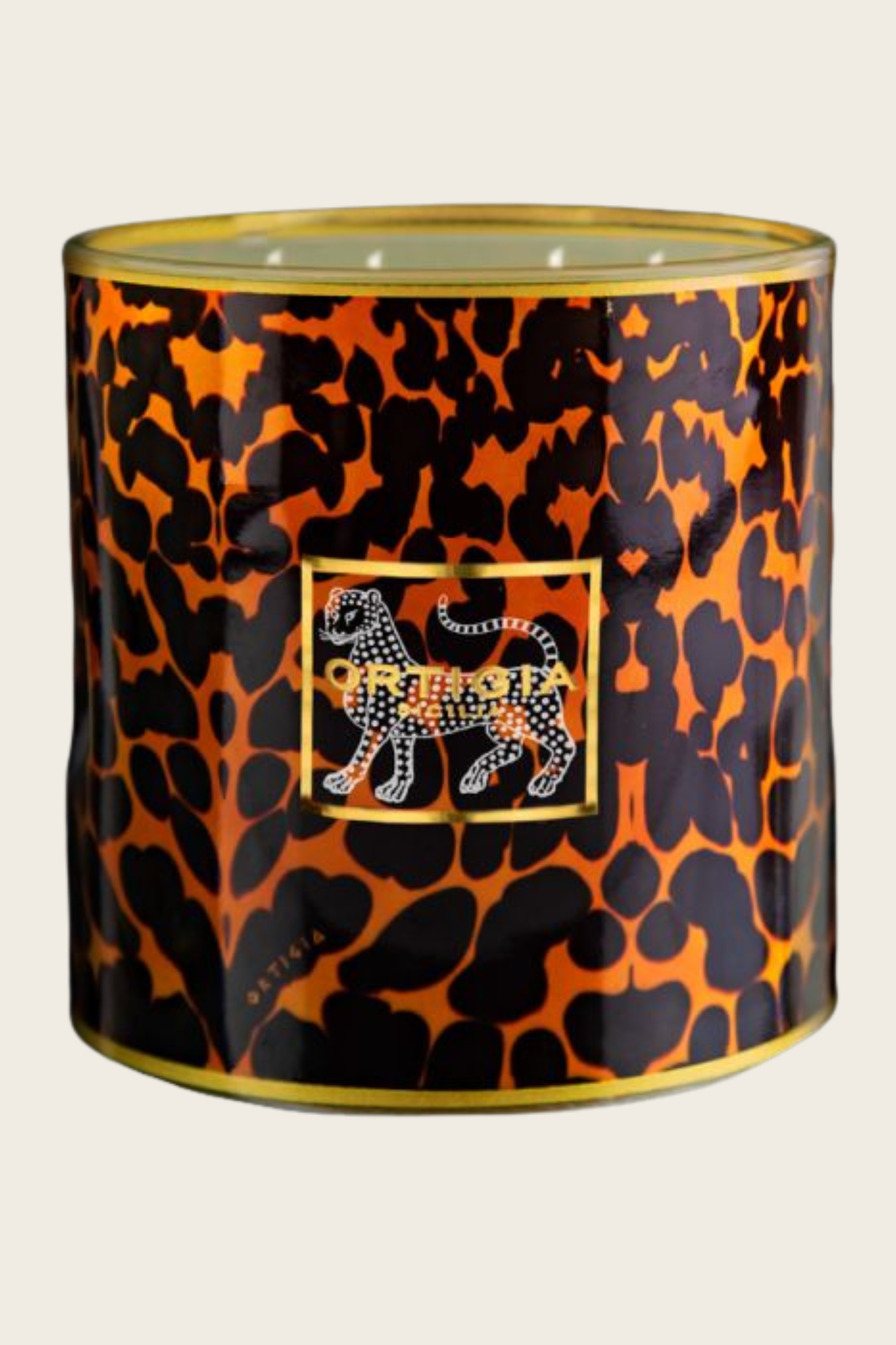 Large Ambra Nera Decorated Candle - Ortigia Sicilia