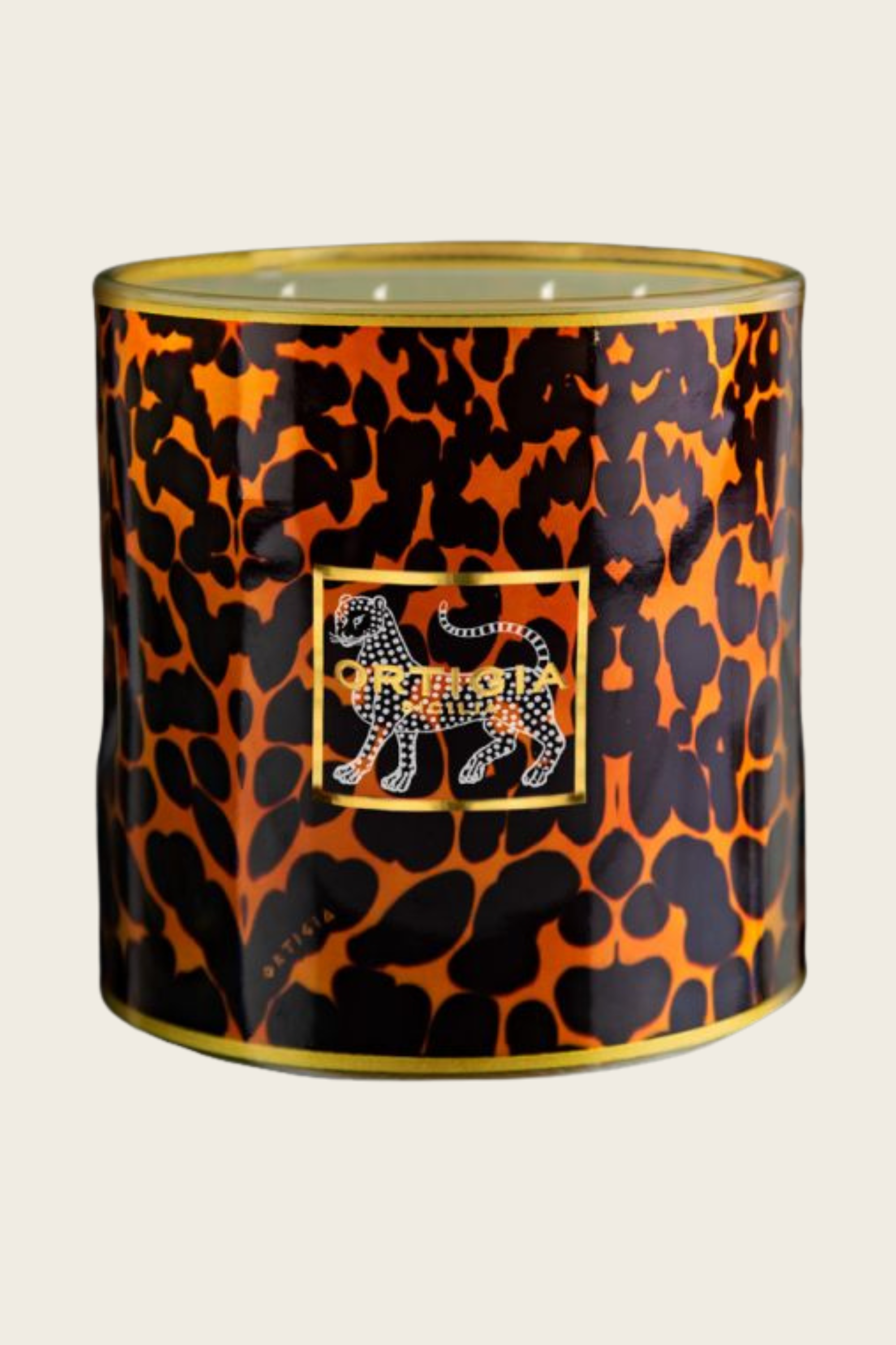 Large Ambra Nera Decorated Candle - Ortigia Sicilia