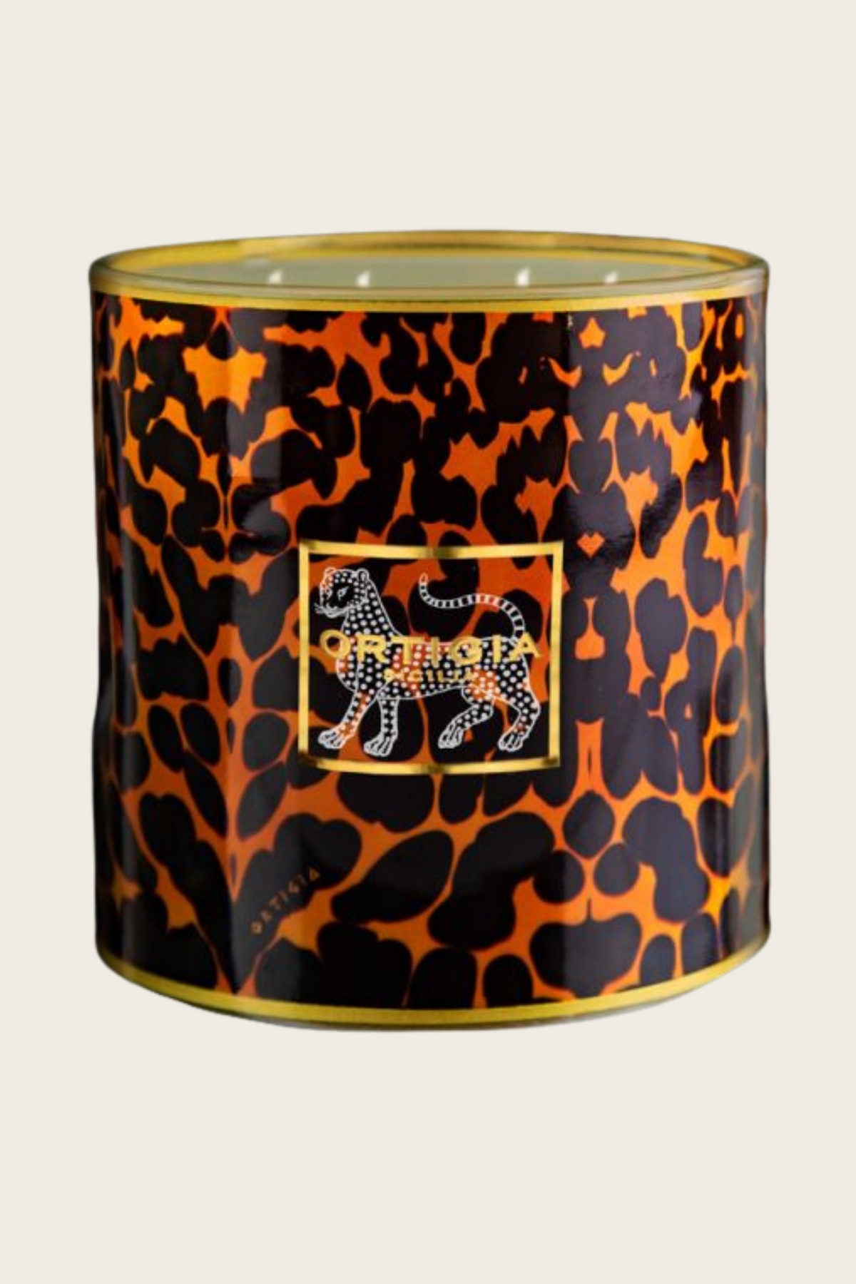 Large Ambra Nera Decorated Candle - Ortigia Sicilia