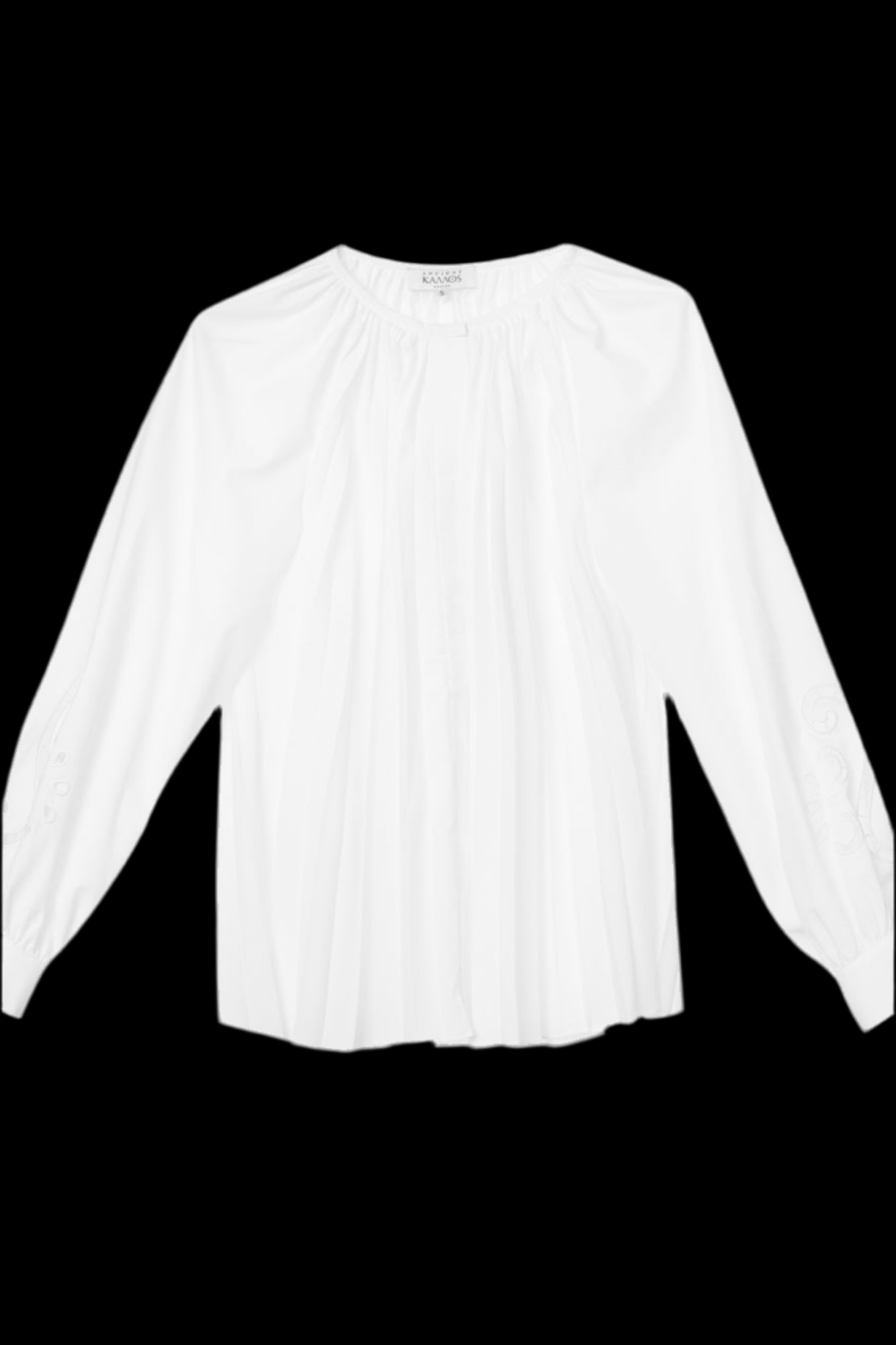 Eugenia Cut-Embroidered Pleated Shirt - Ancient Kallos