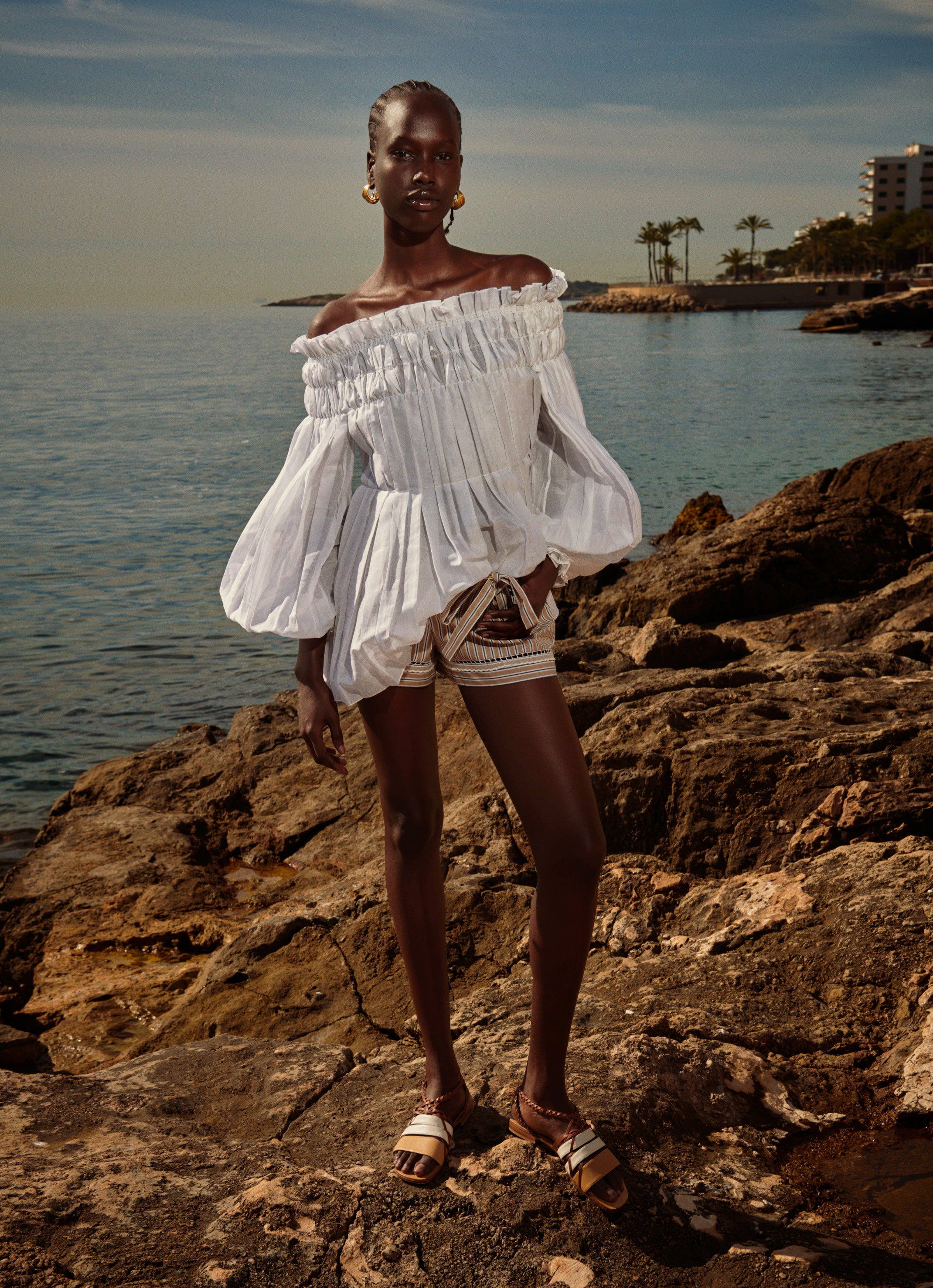 Blusa plissada de organza - Alberta Ferretti