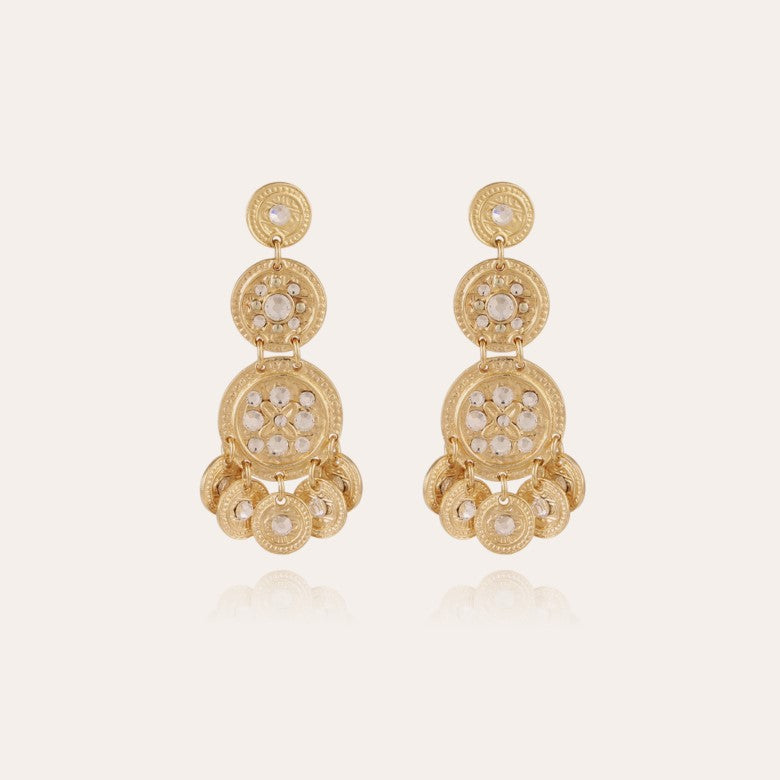 Sequin triple rows earrings gold - Gas Bijoux