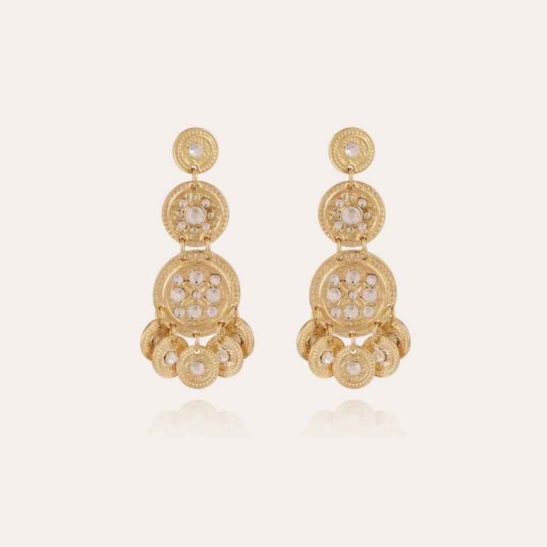 Sequin triple rows earrings gold - Gas Bijoux
