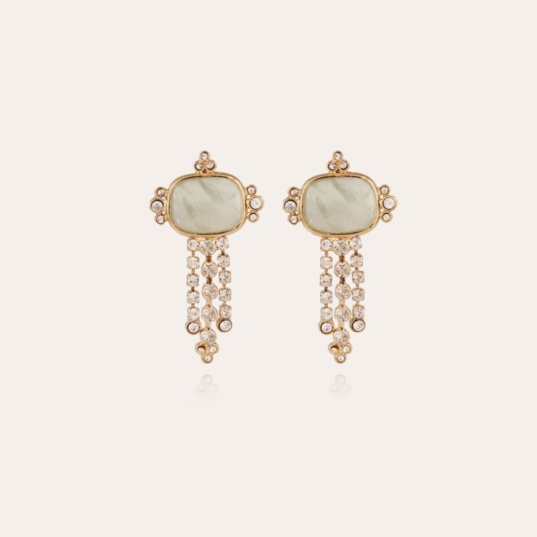 Brincos Tiki dourados - Fluorite – Gas Bijoux