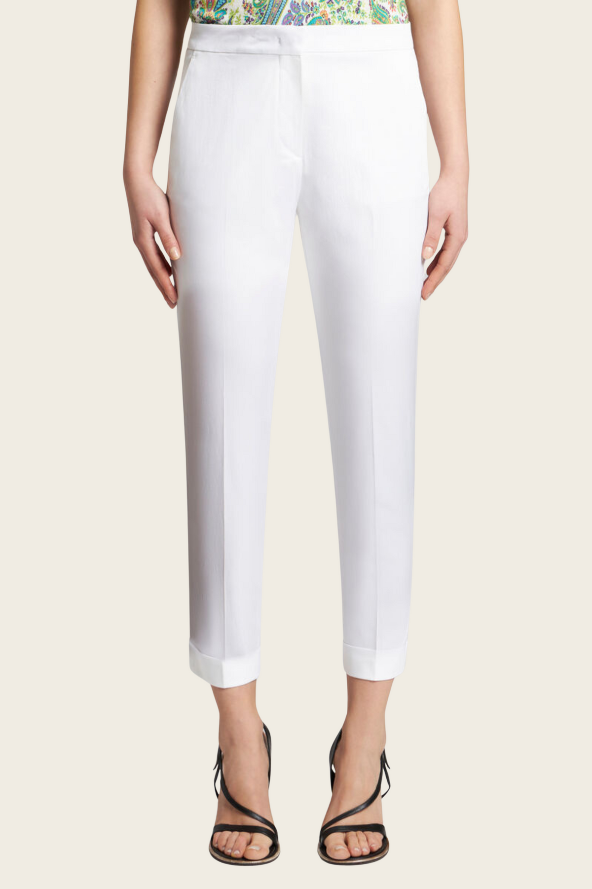 Cropped stretch cotton trousers - Etro