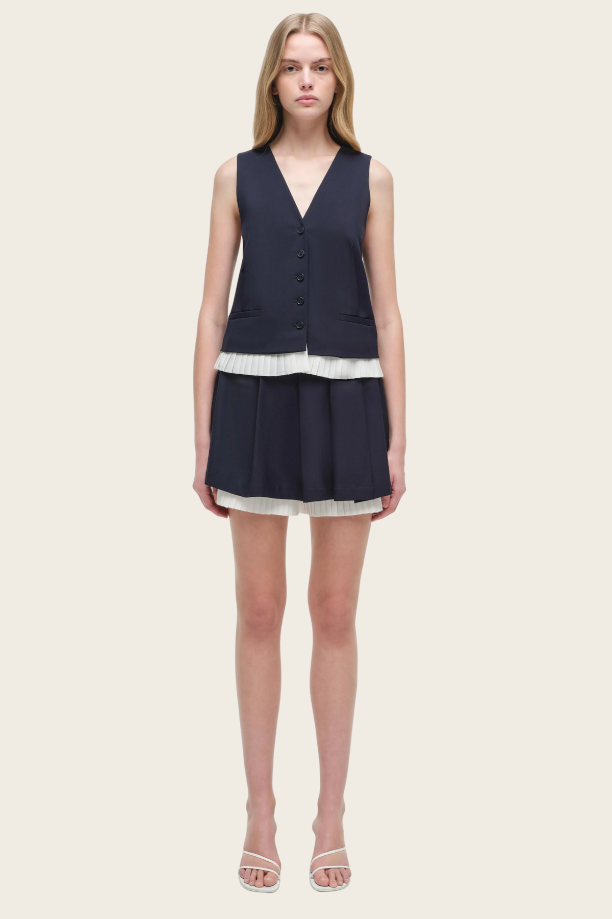 Laiken Vest, Material: Polyester, Colour: Midnight, Fit: Tailored, New Arrivals, FW25, Espace Cannelle