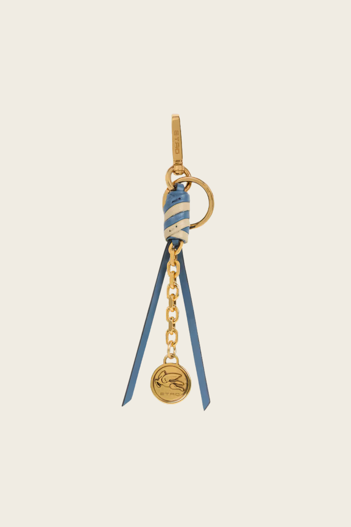 Leather Charm with Chain Pegaso Coin - Etro Accessories - ESPACE CANNELLE