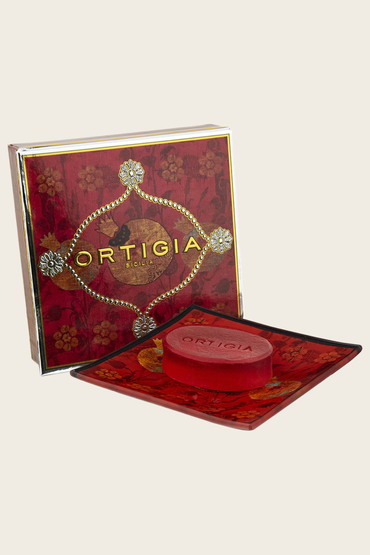 Melograno (Pomegranate) Glass Plate & Soap - Ortigia Sicilia - ESPACE CANNELLE