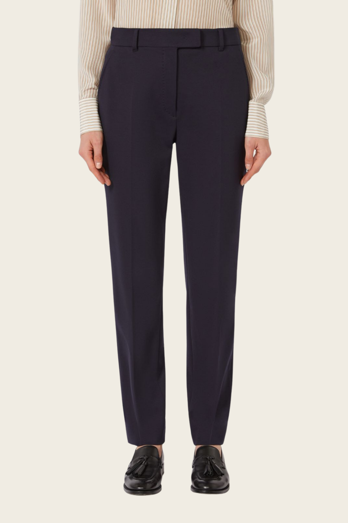 Navy Jersey trousers - MaxMara - ESPACE CANNELLE