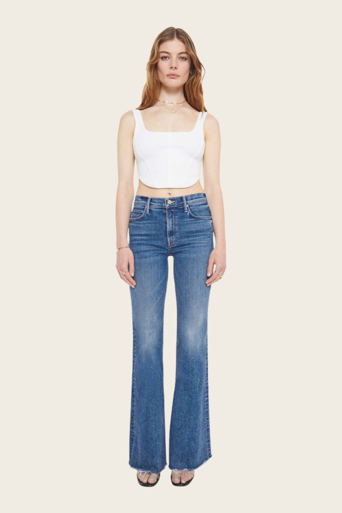 The Doozy Sneak Fray, Composition: Stretch denim, High-rise fit (10.5" rise), New Arrivals, SS25, Espace Cannelle