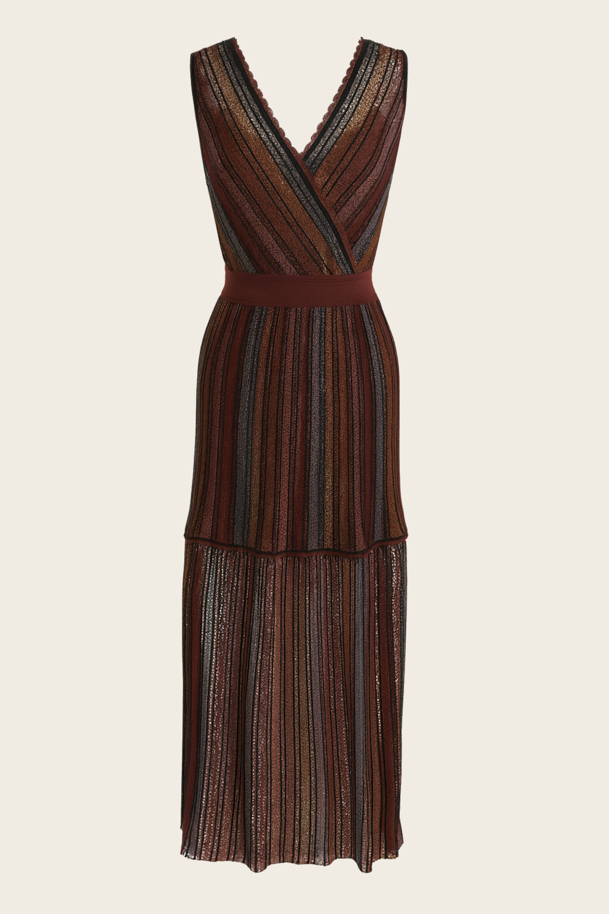Cintia striped dress by Cecilia Prado, front view shown without a model - espace cannelle