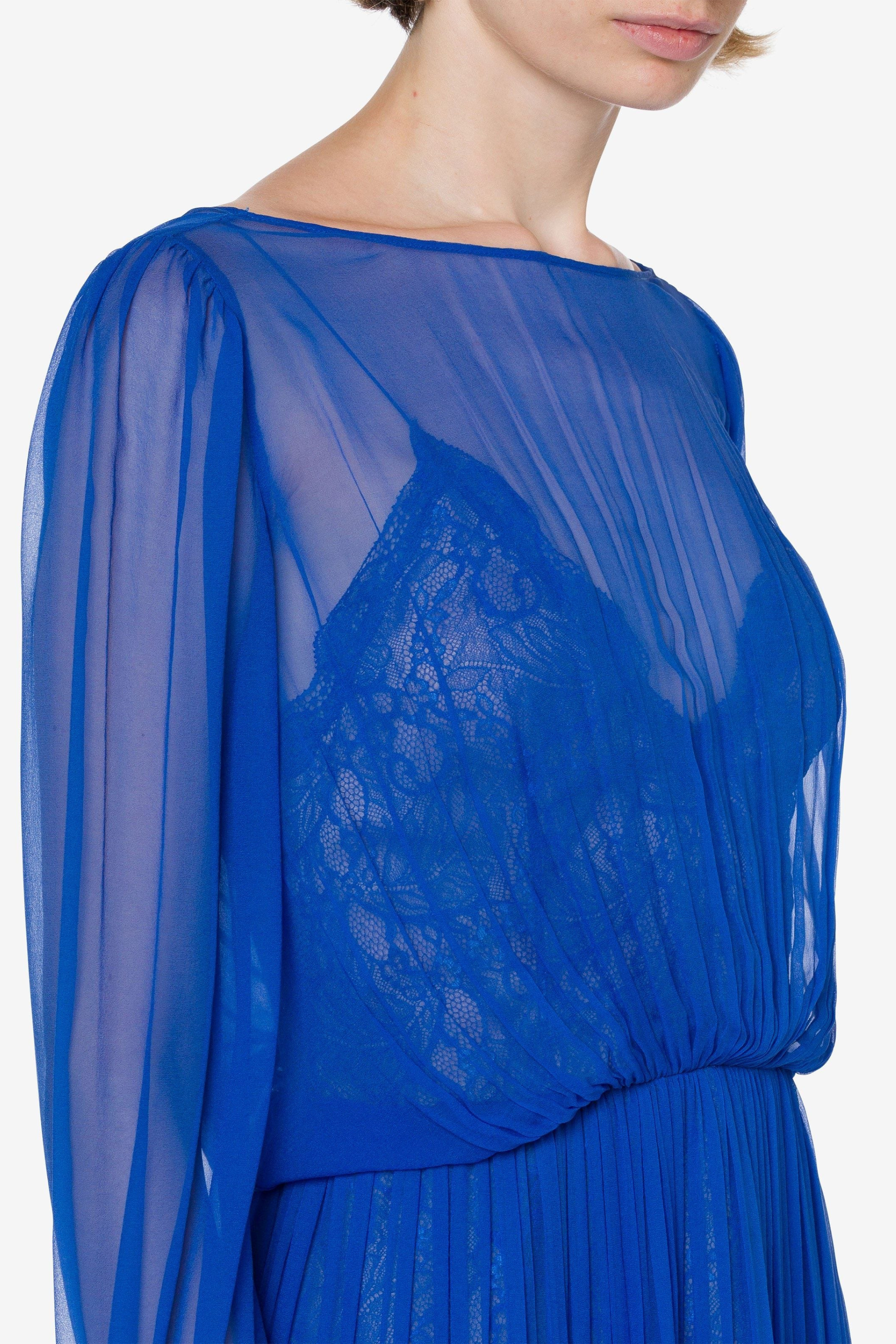 Chiffon and Lace Dress - Alberta Ferretti