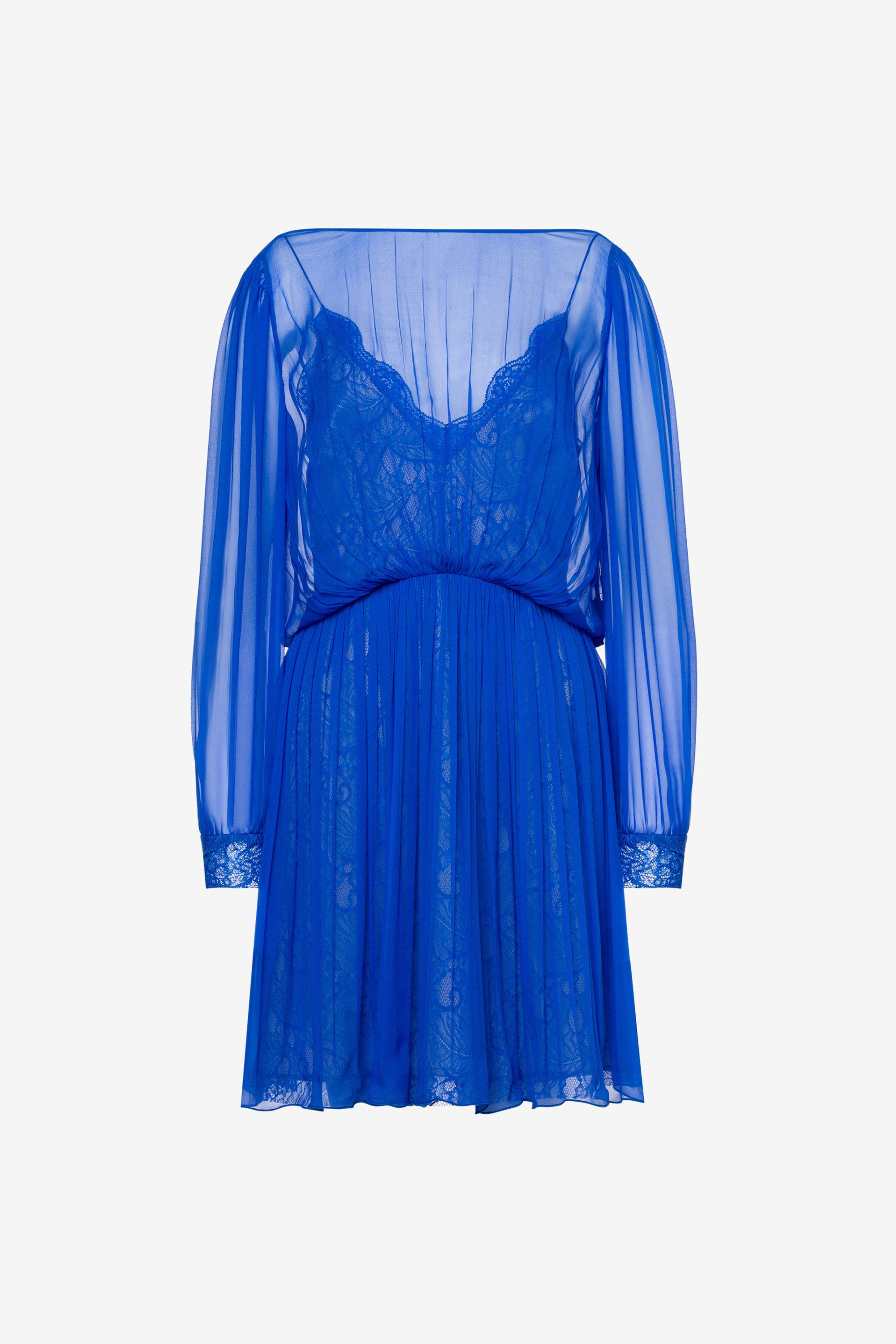 Chiffon and Lace Dress - Alberta Ferretti