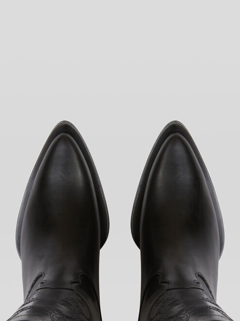 Leather Boots with Paisley Embroideries