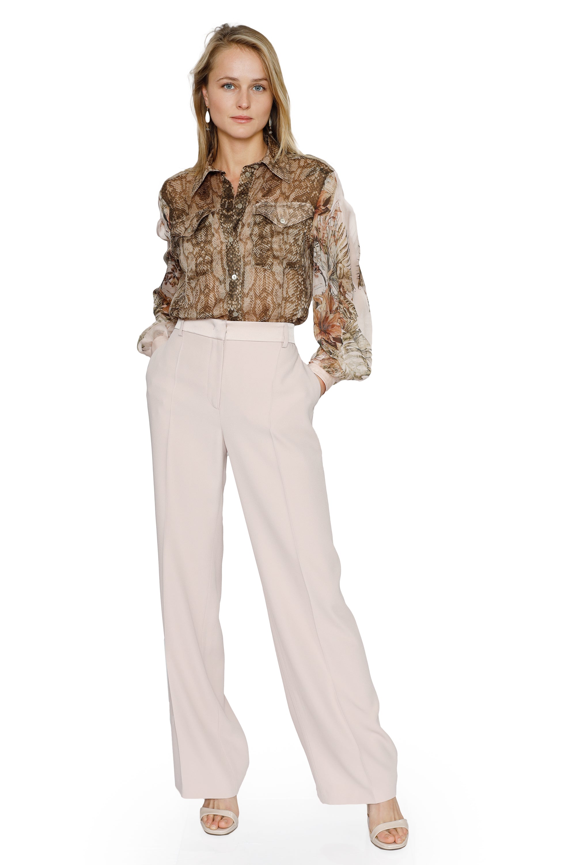Crepe De Chine Trousers - Alberta Ferretti
