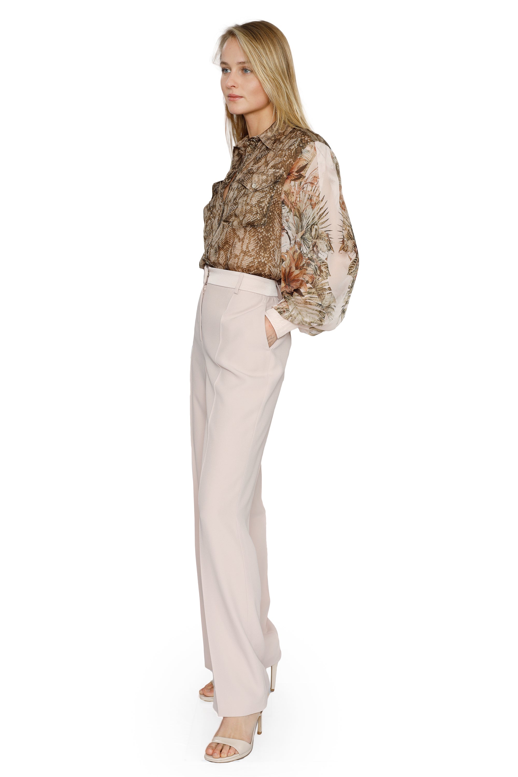 Crepe De Chine Trousers - Alberta Ferretti