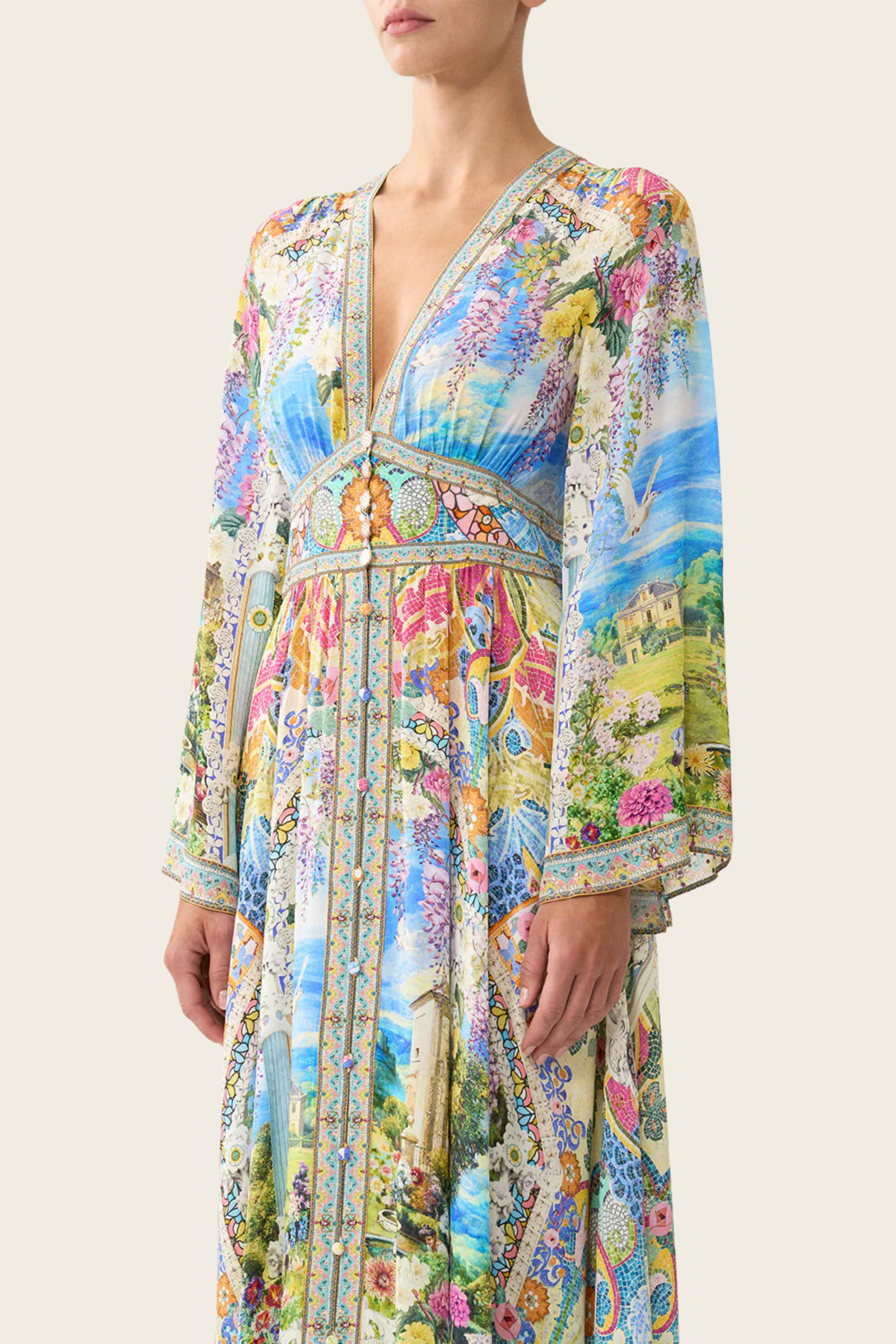 Kimono Sleeve Dress with Shirring Detail - Navas Nouveau - Camilla - ESPACE CANNELLE - SS26 - New Arrivals