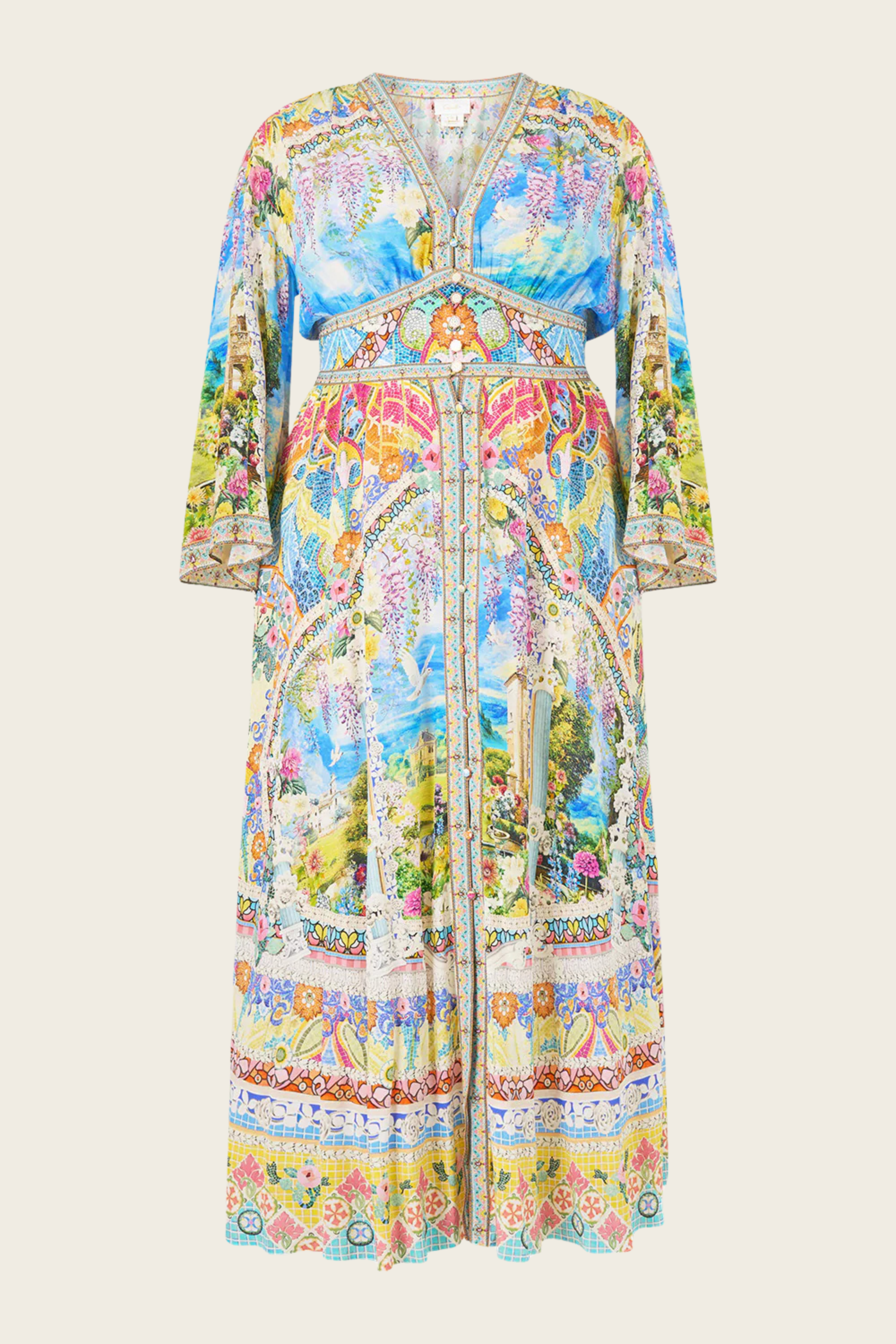 Kimono Sleeve Dress with Shirring Detail - Navas Nouveau - Camilla - ESPACE CANNELLE - SS26 - New Arrivals