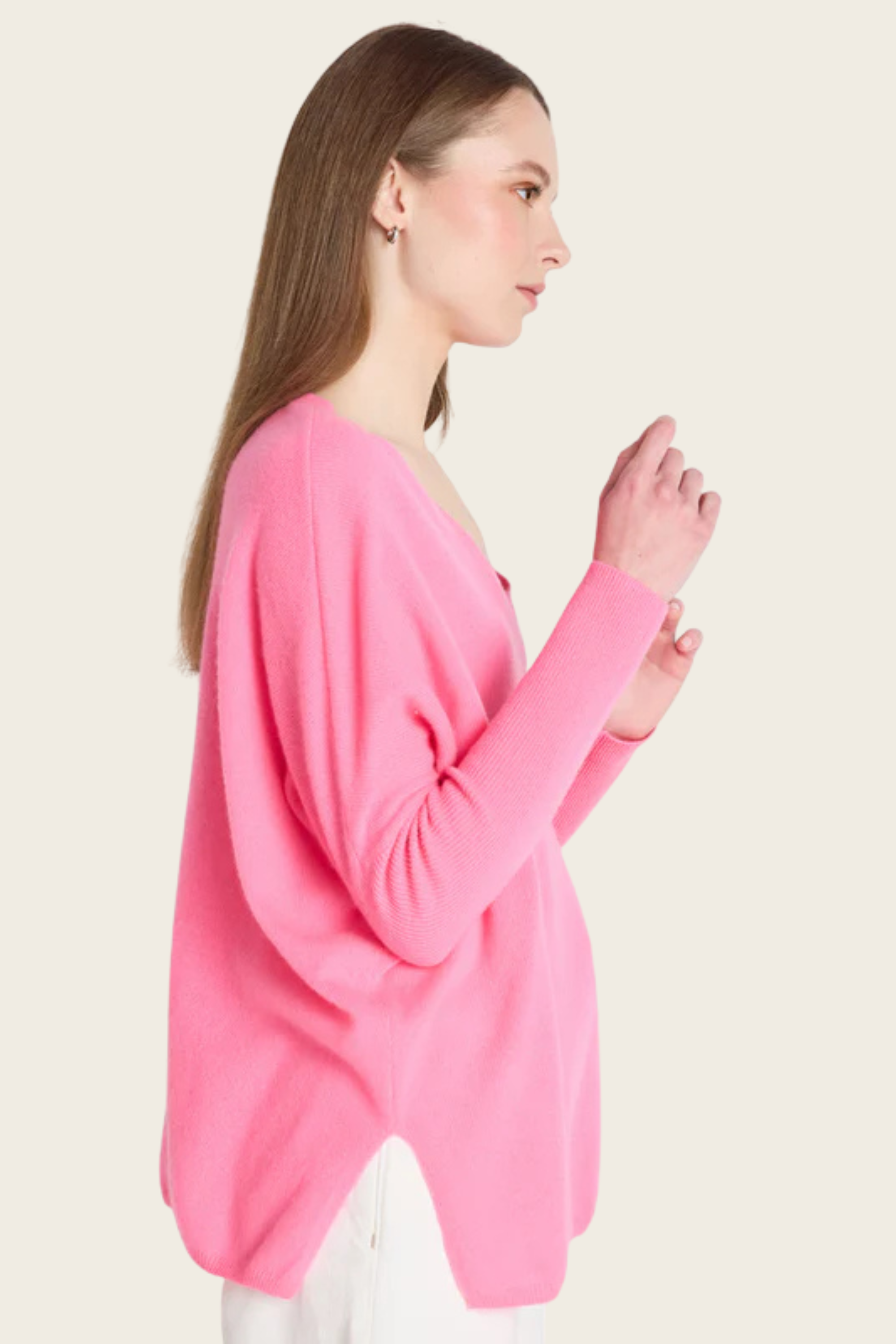 Camille V-neck cashmere poncho - Absolut Cashmere