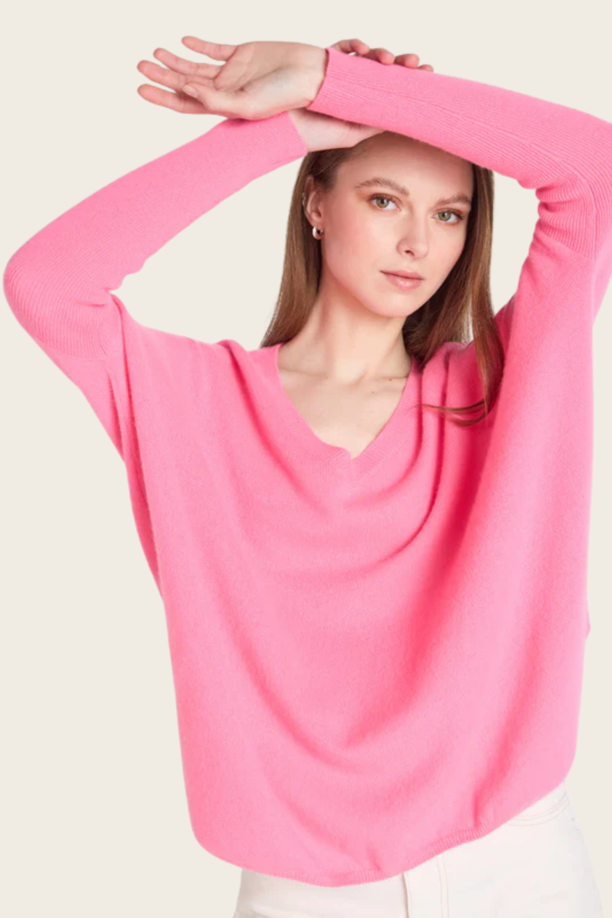 Camille V-neck cashmere poncho - Absolut Cashmere