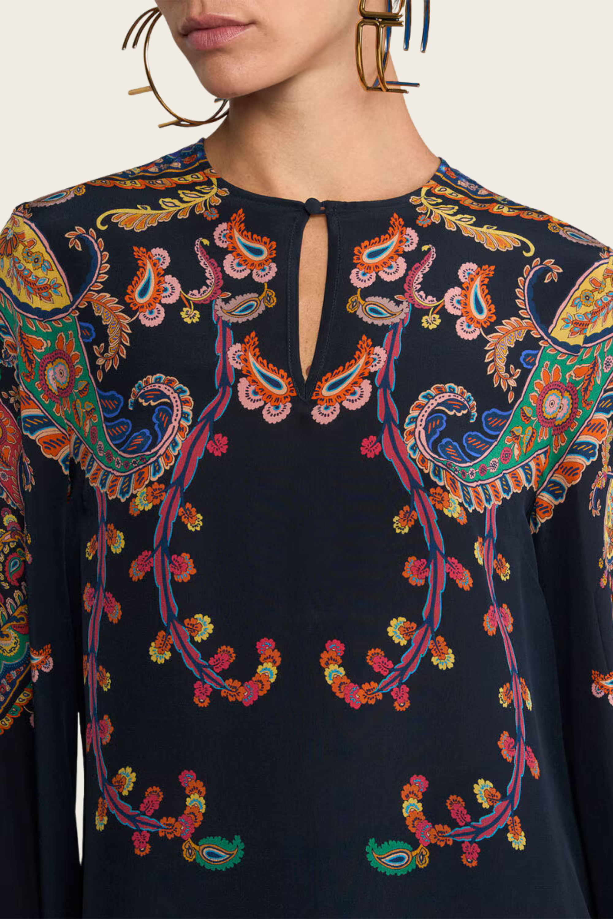 Silk Blouse With Placed Floral Print - Etro