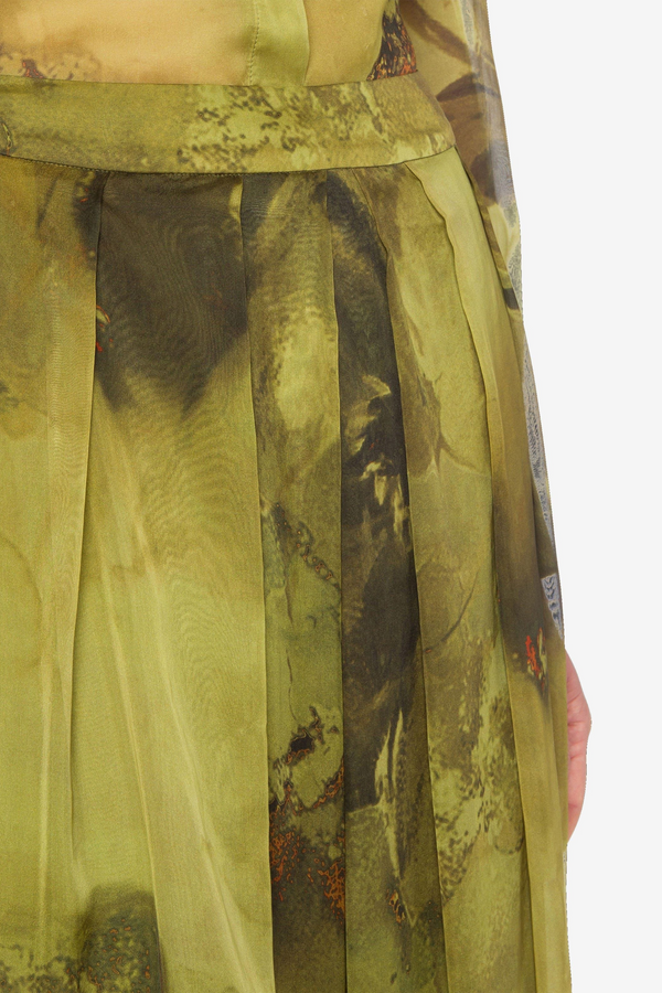 Flower Bomb Silk Skirt by Alberta Ferretti