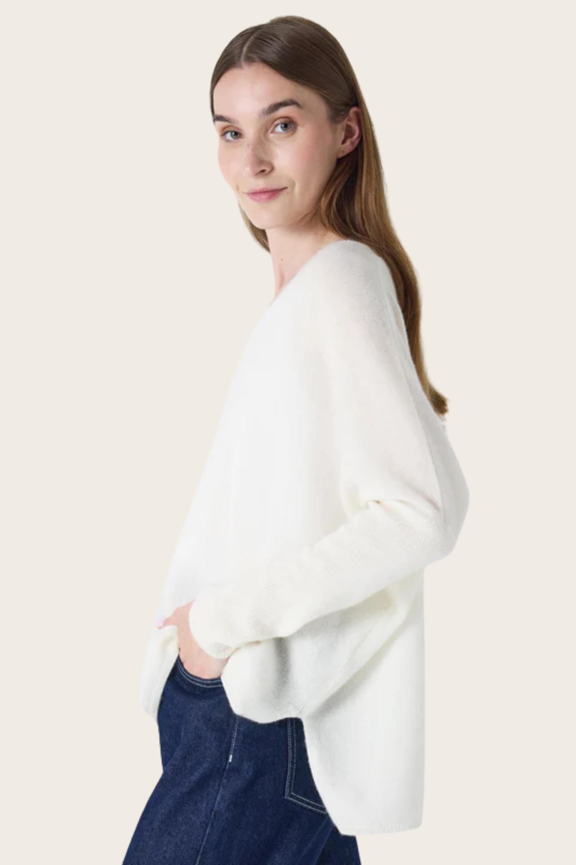 Camille V-neck cashmere poncho - Absolut Cashmere