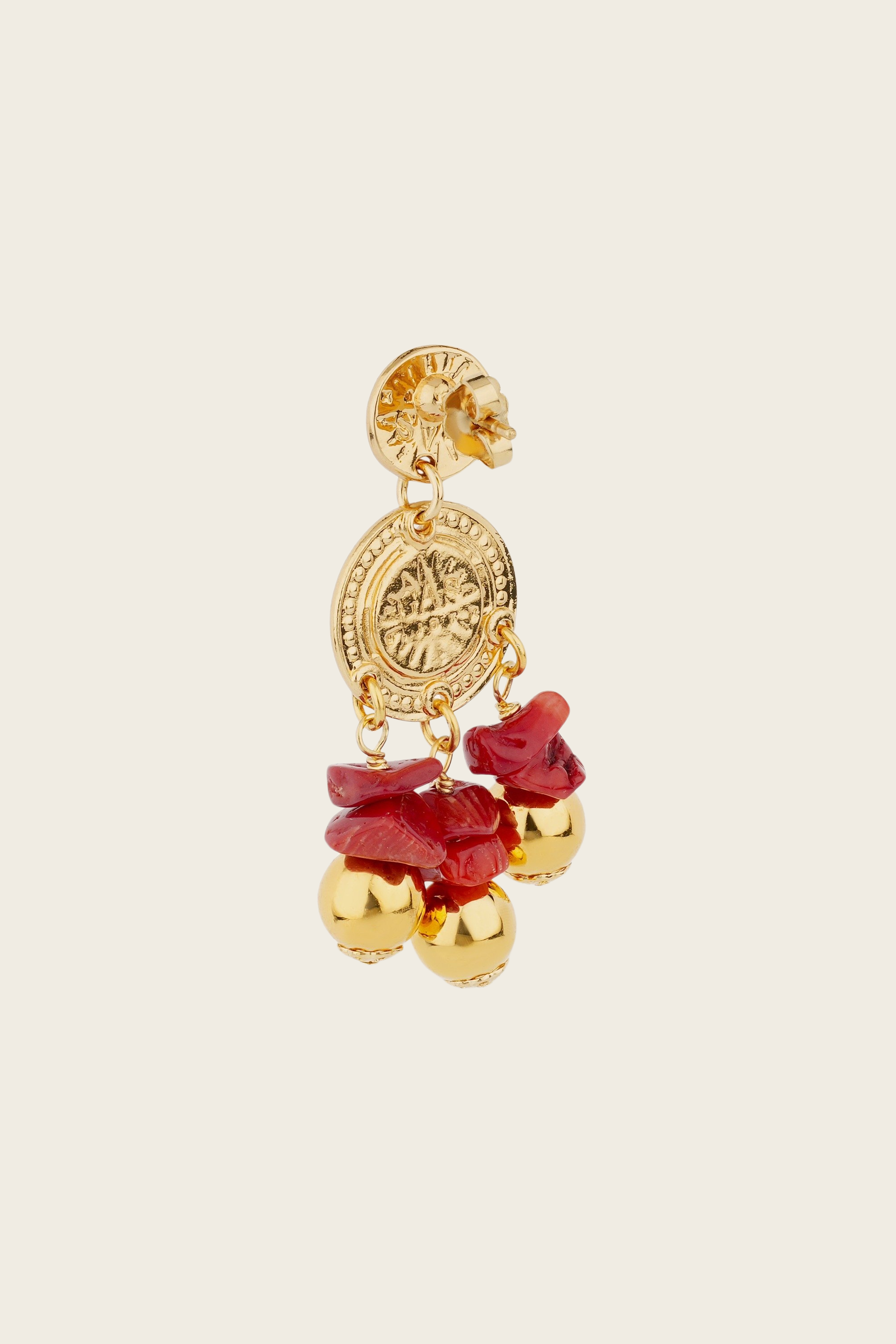 Sequin tow rows earrings Bambou Corail - Gas Bijoux